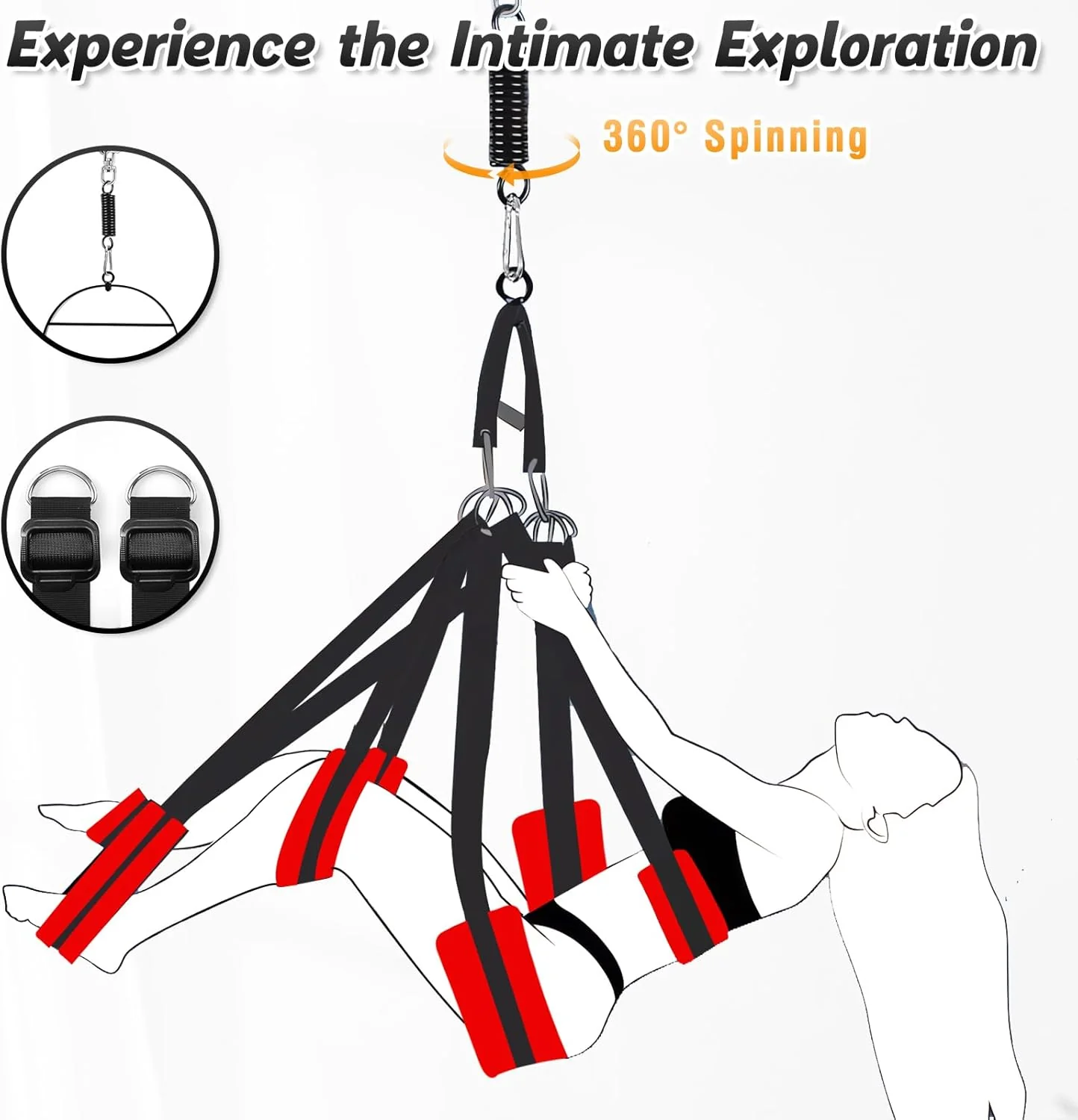 OrbitComfort 360° Adjustable Rotating Sex Swing - Image 7