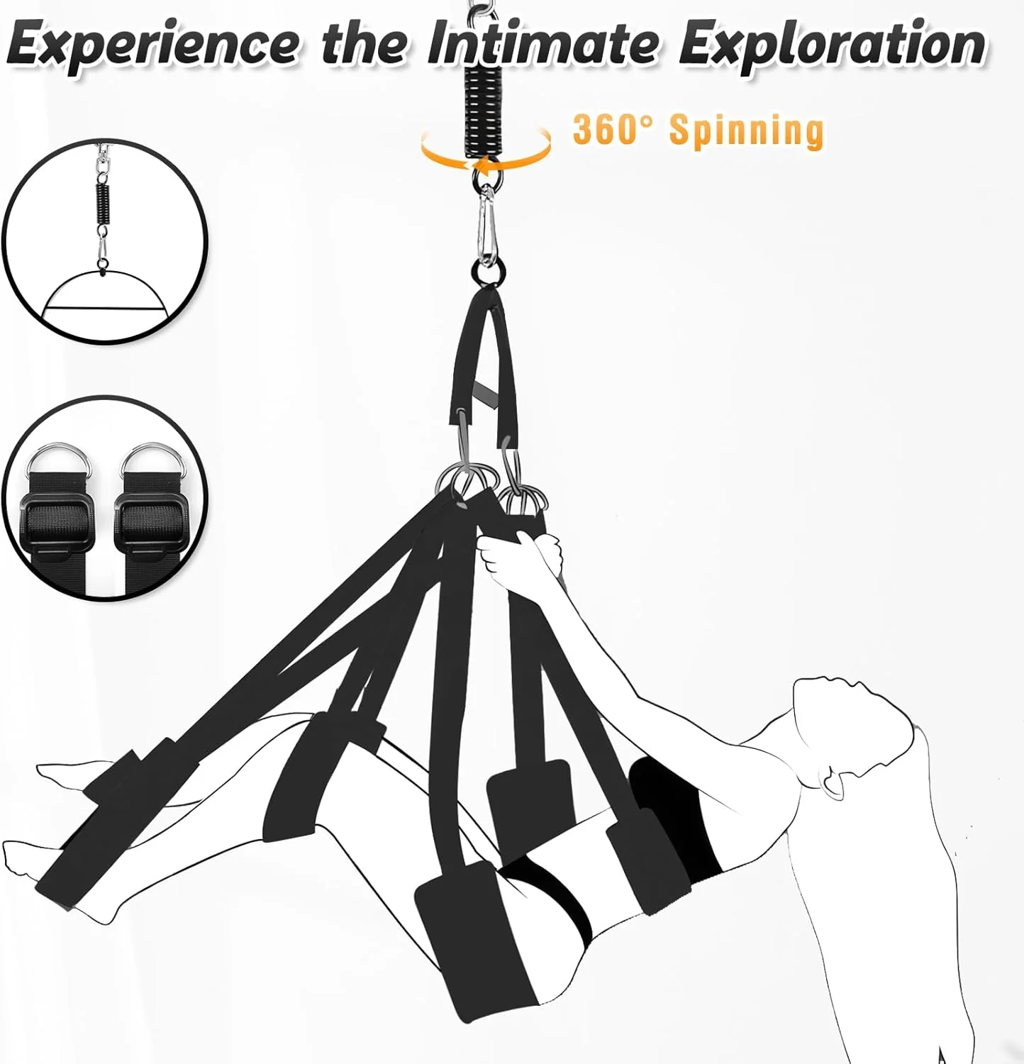 OrbitBond BDSM Sex Swing with Handcuffs 360° - Image 7