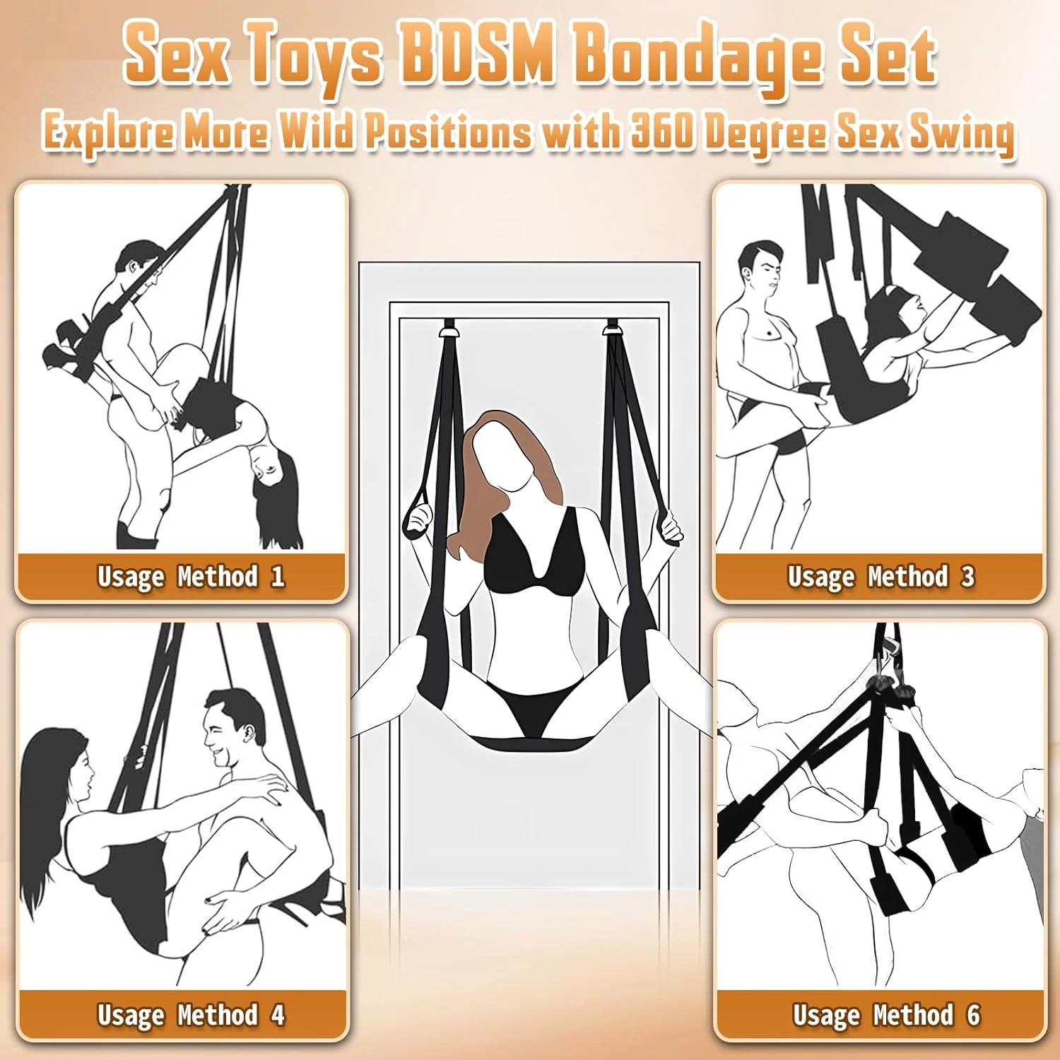 OrbitBond BDSM Sex Swing with Handcuffs 360° - Image 8