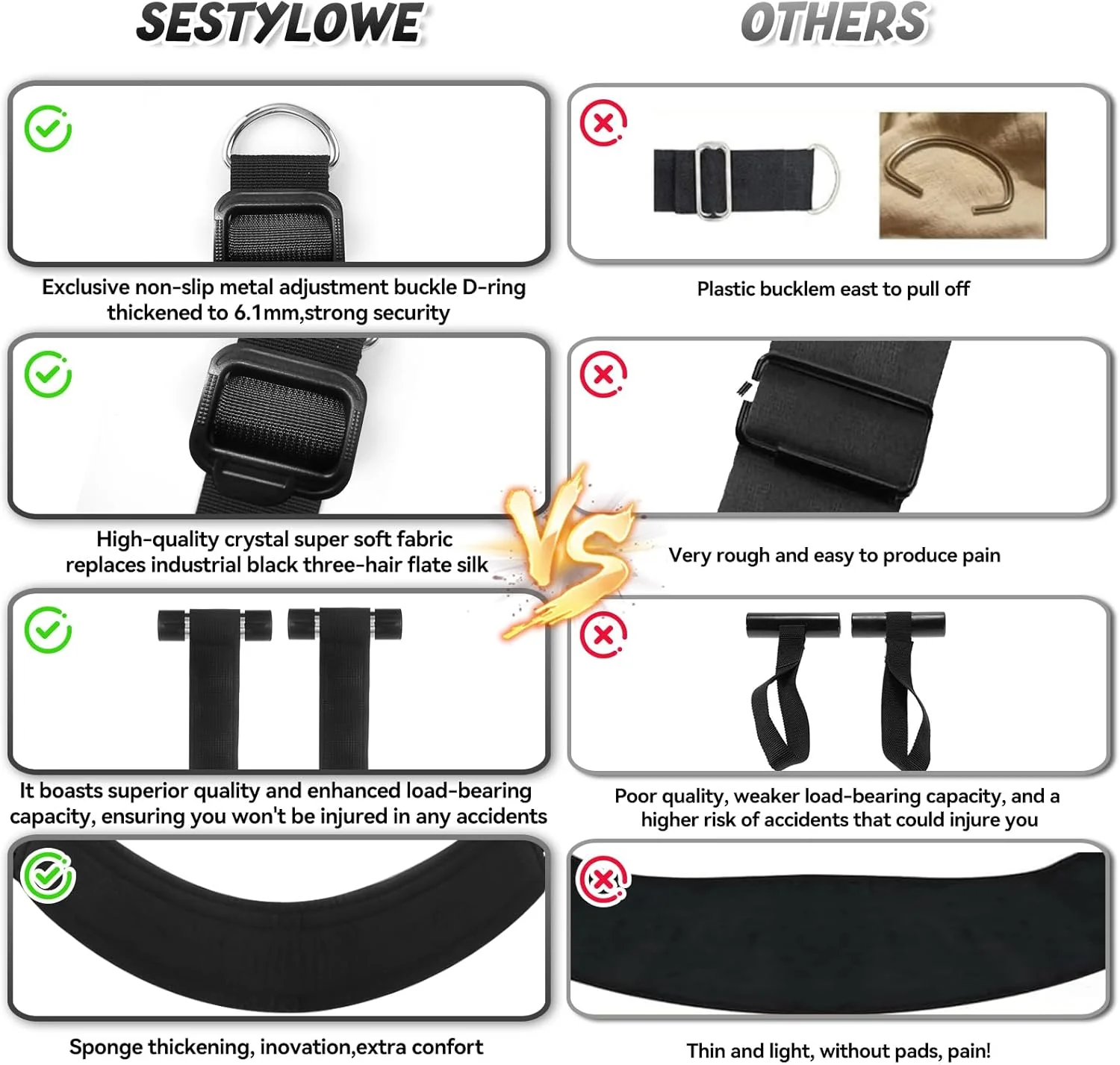 VelvetLift Door Sex Swing with Cushions & Armrests - Image 6