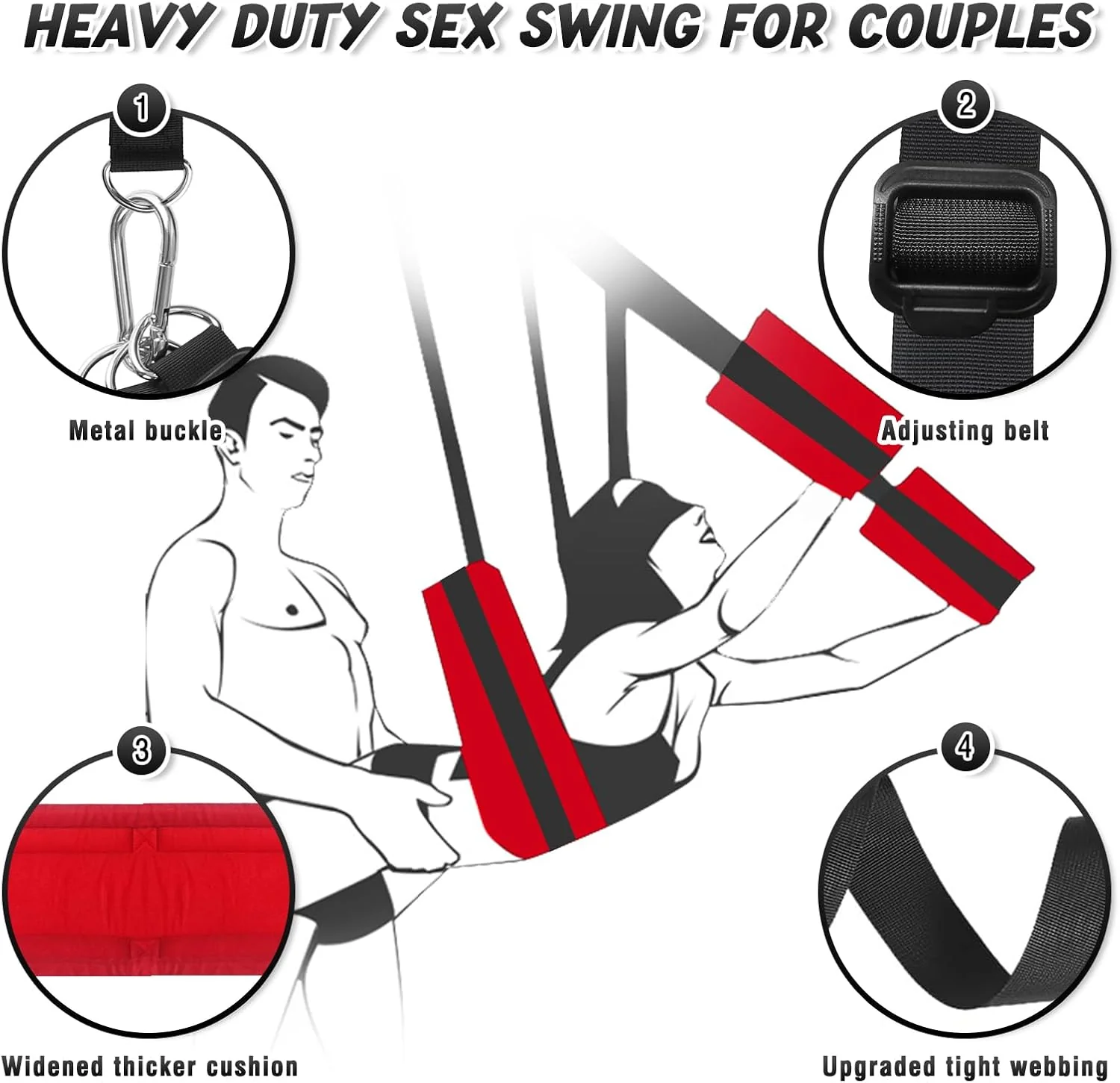 ScarletComfort Door Sex Swing Adjustable Cushioned - Image 2
