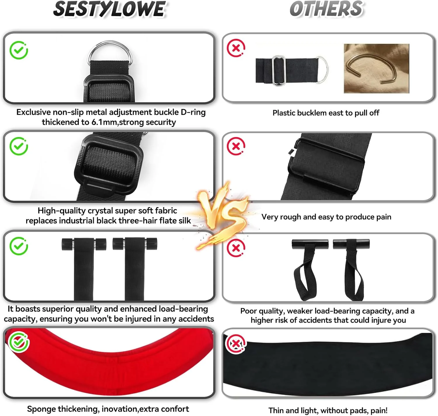 ScarletComfort Door Sex Swing Adjustable Cushioned - Image 6