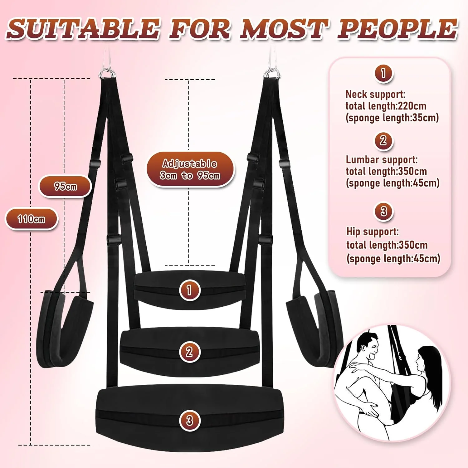 PowerGlide Bondage Sex Swing 500lb Adjustable - Image 2