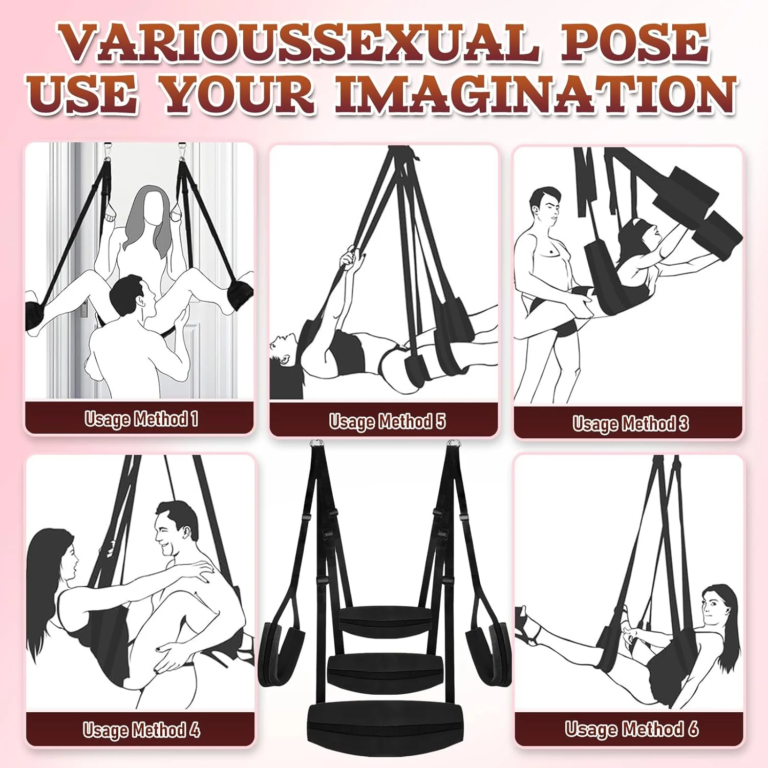 PowerGlide Bondage Sex Swing 500lb Adjustable - Image 4