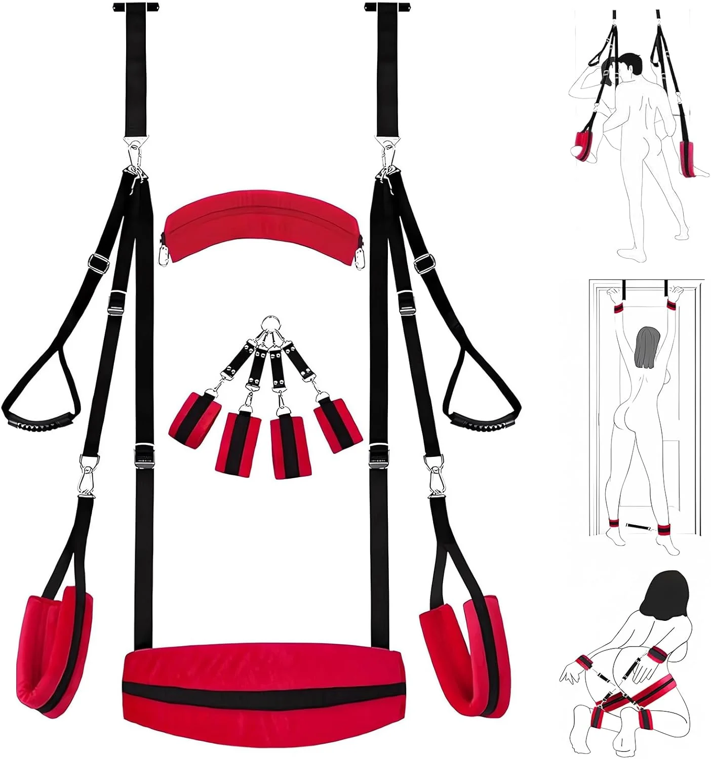BondaraX BDSM Door Sex Swing Restraint Kit 300lb