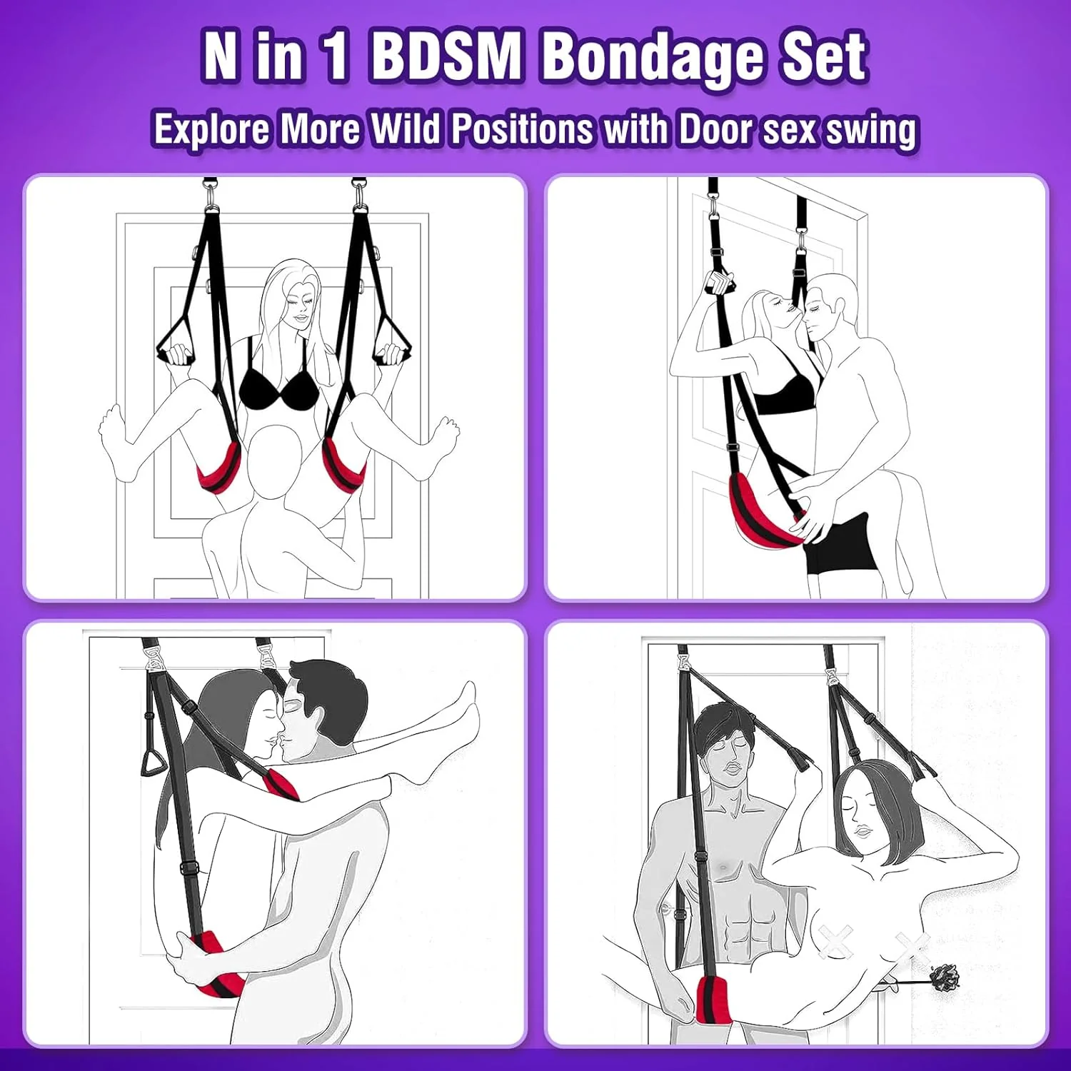 BondaraX BDSM Door Sex Swing Restraint Kit 300lb - Image 2