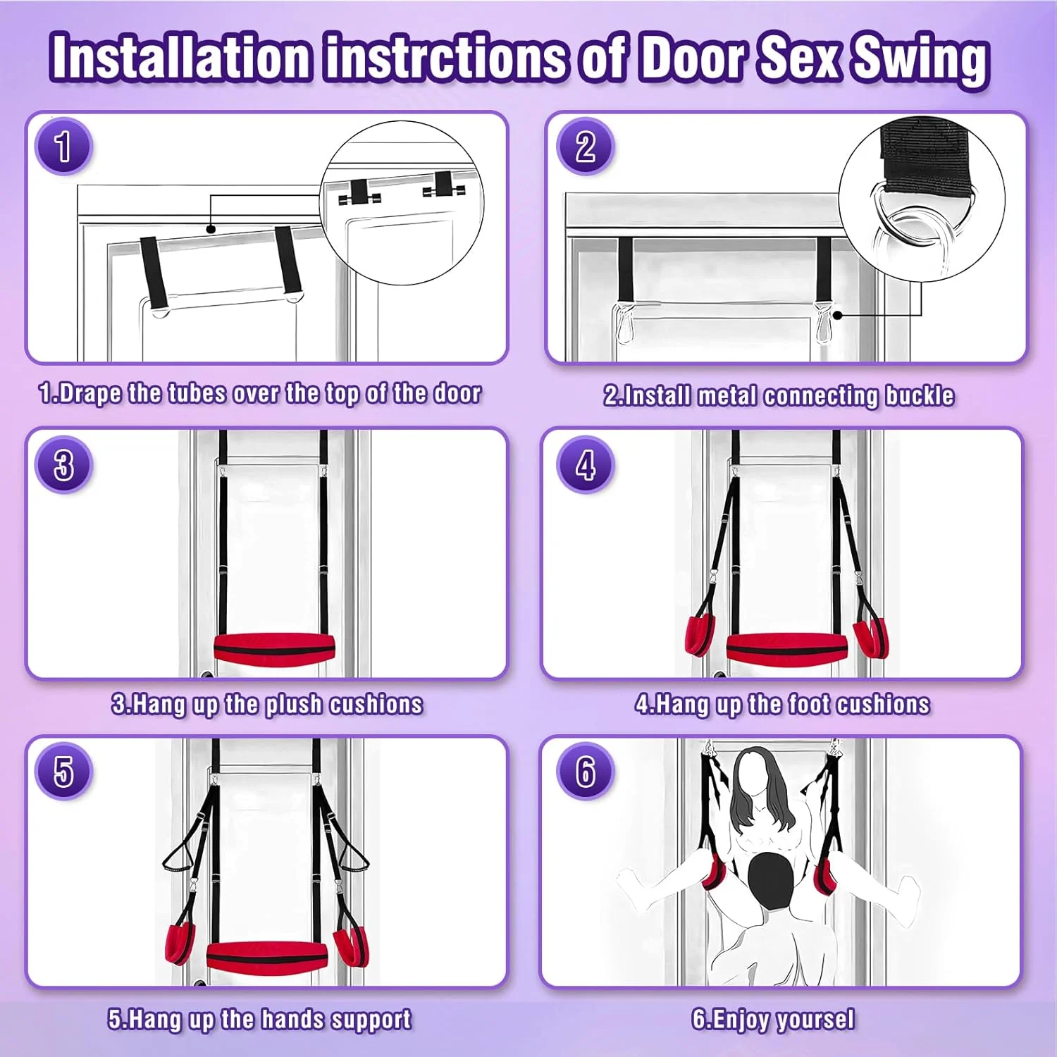 BondaraX BDSM Door Sex Swing Restraint Kit 300lb - Image 7