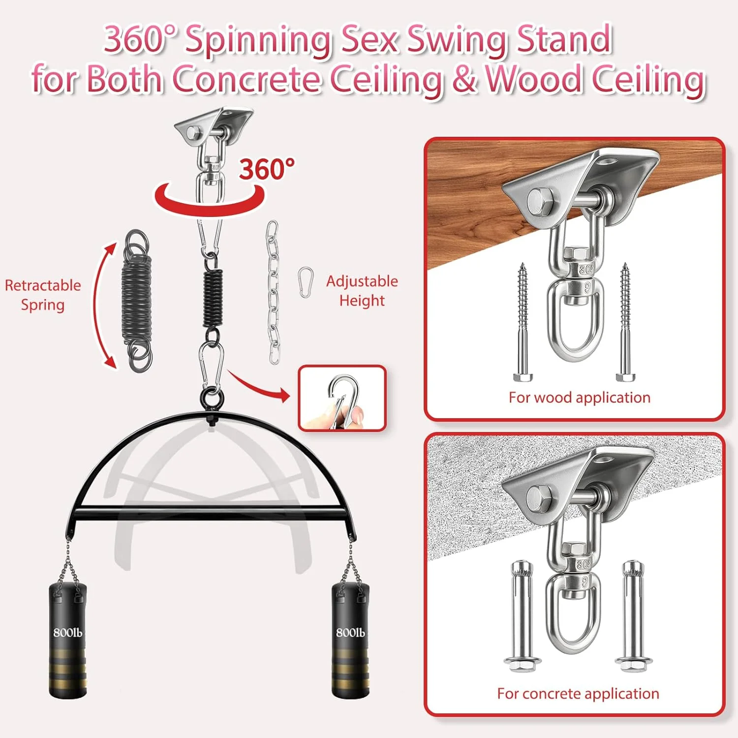 AeroSpin 360° Adjustable Premium Sex Swing - Image 3