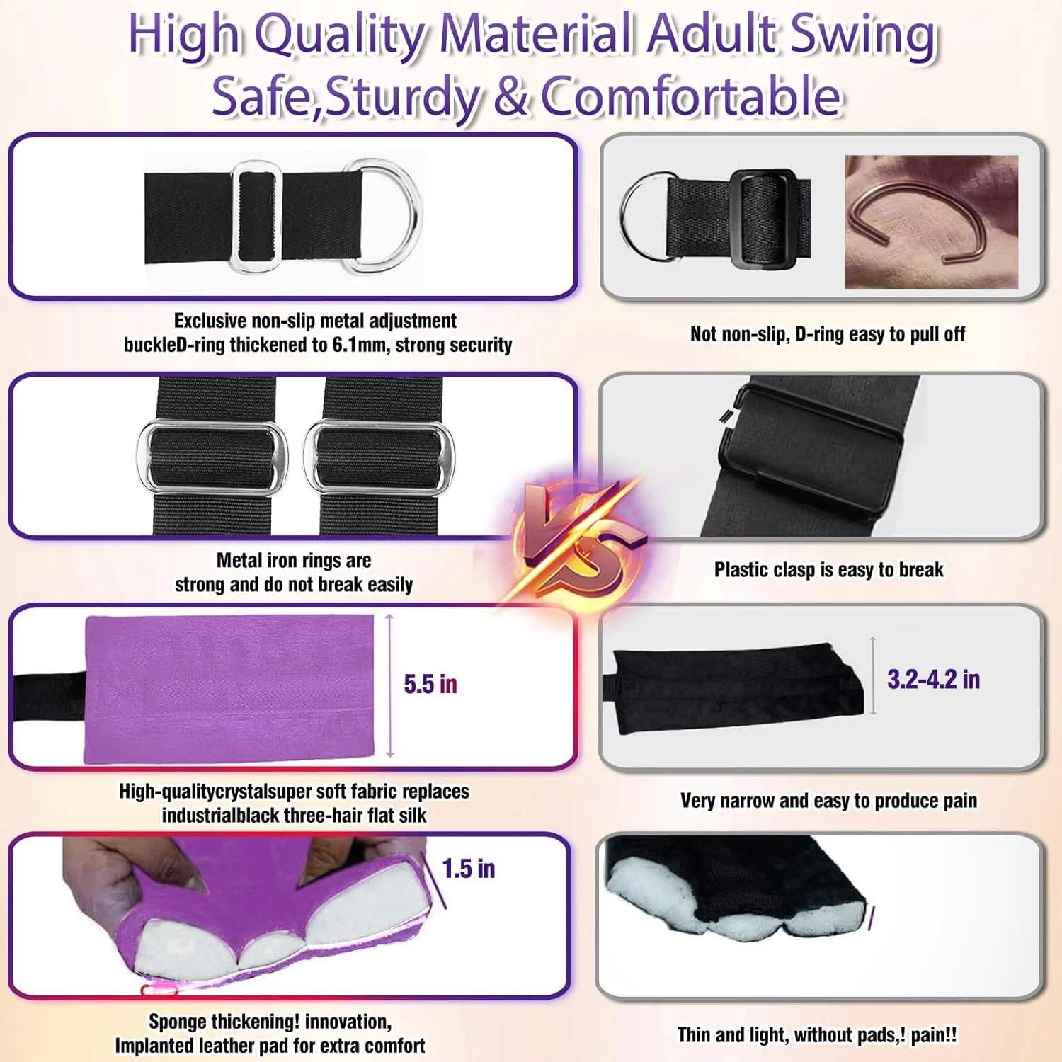 ComfortLift Adjustable Door Sex Swing 400lb - Image 6