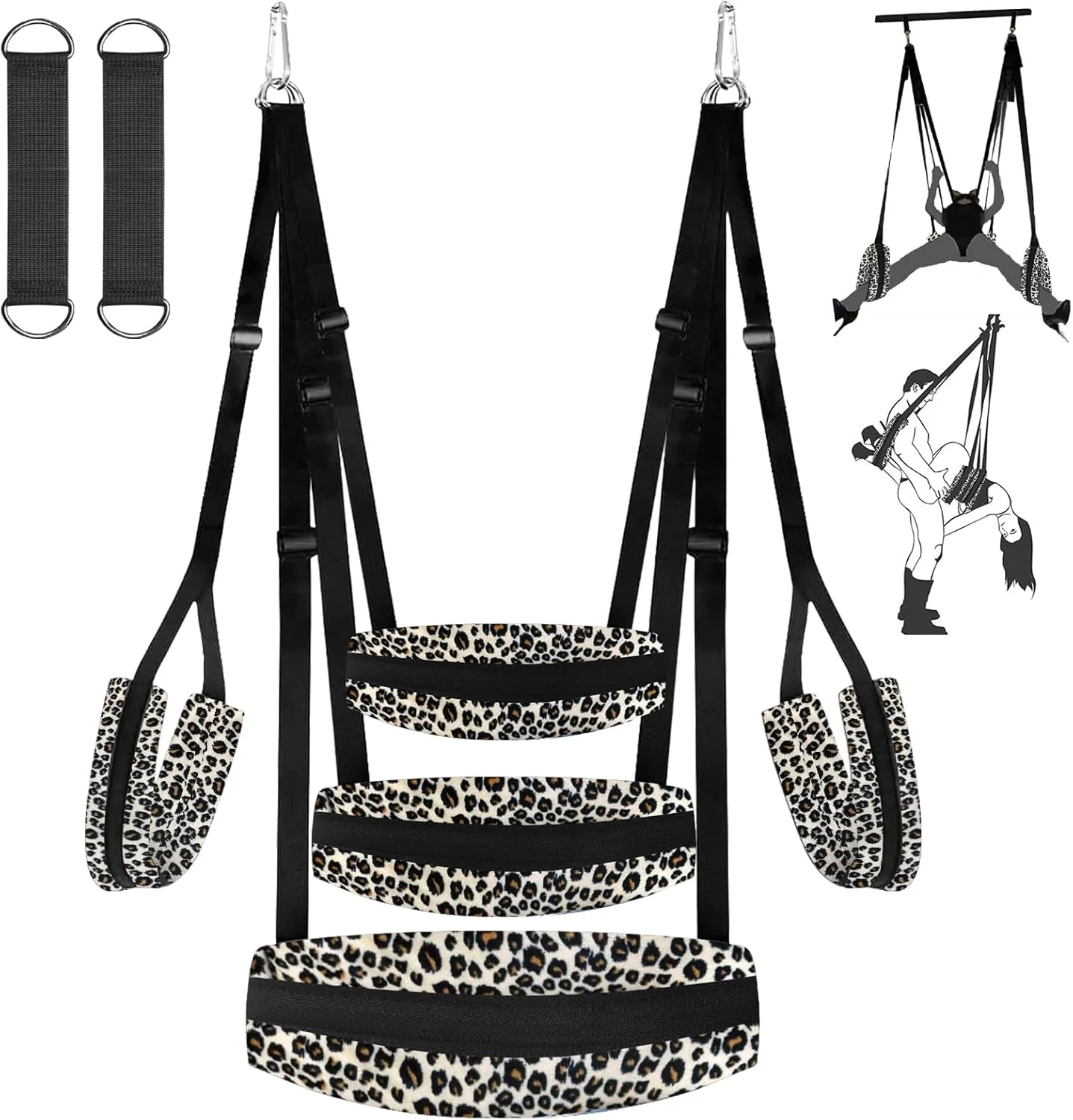 WildLuxe Leopard Print Door Sex Swing 400lb