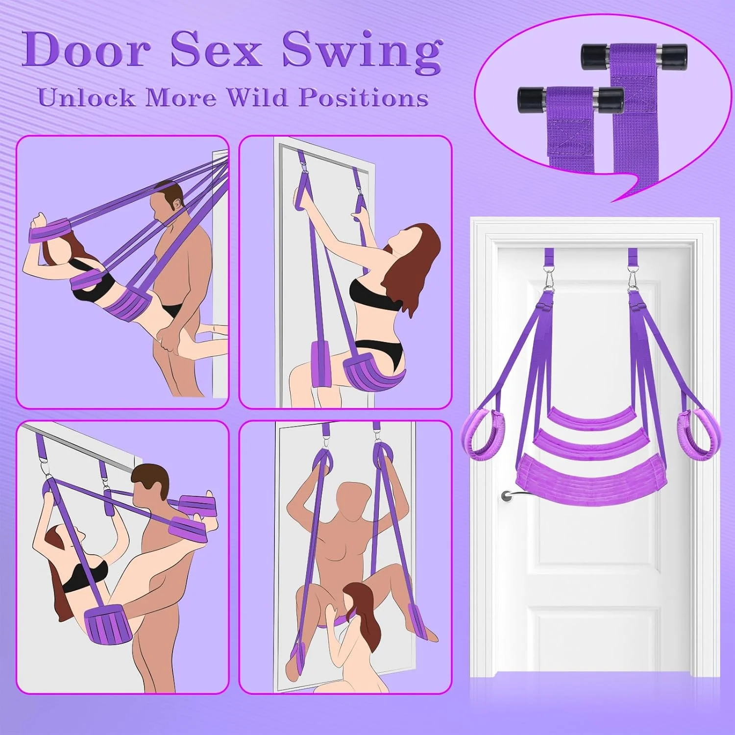 ComfortGrip Door Sex Swing with Cushions & Restraints - Image 2