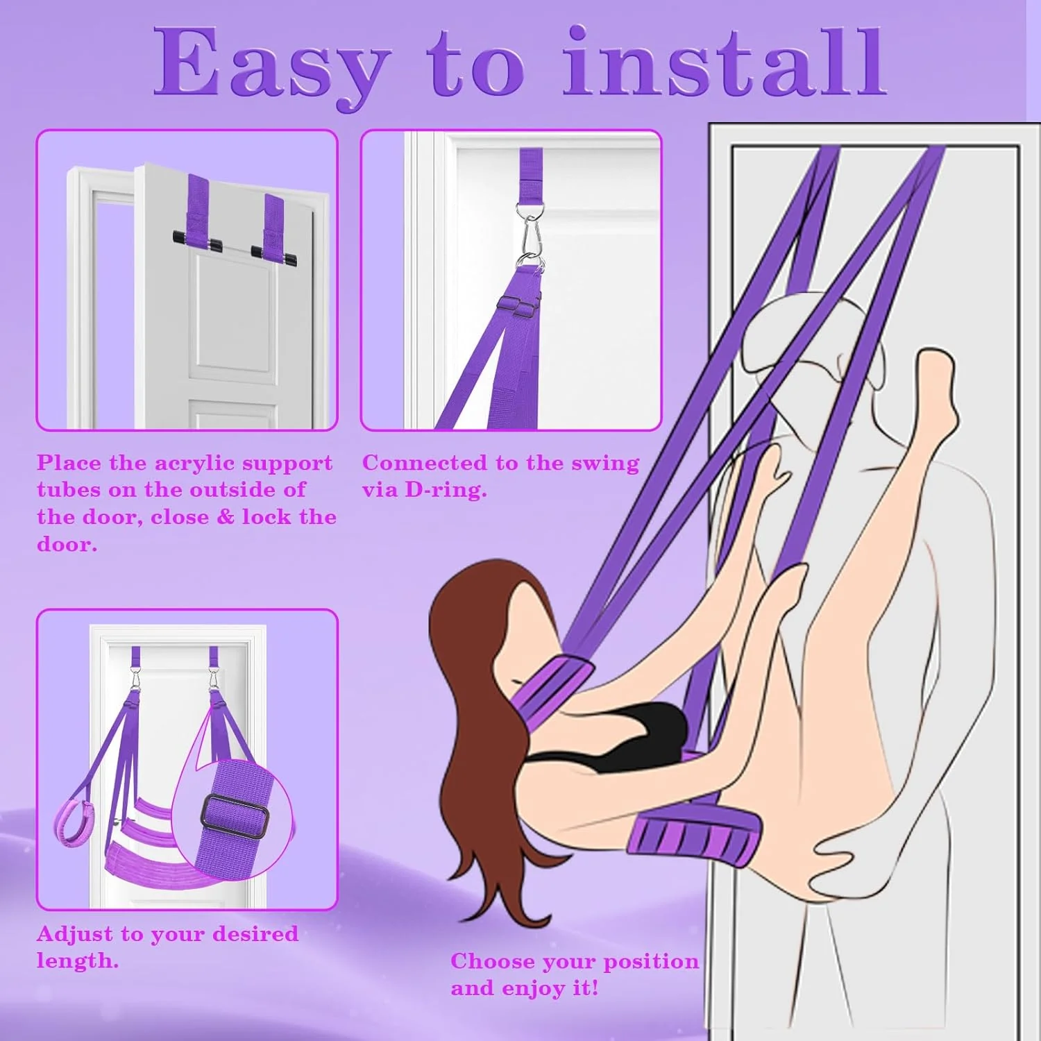 ComfortGrip Door Sex Swing with Cushions & Restraints - Image 4