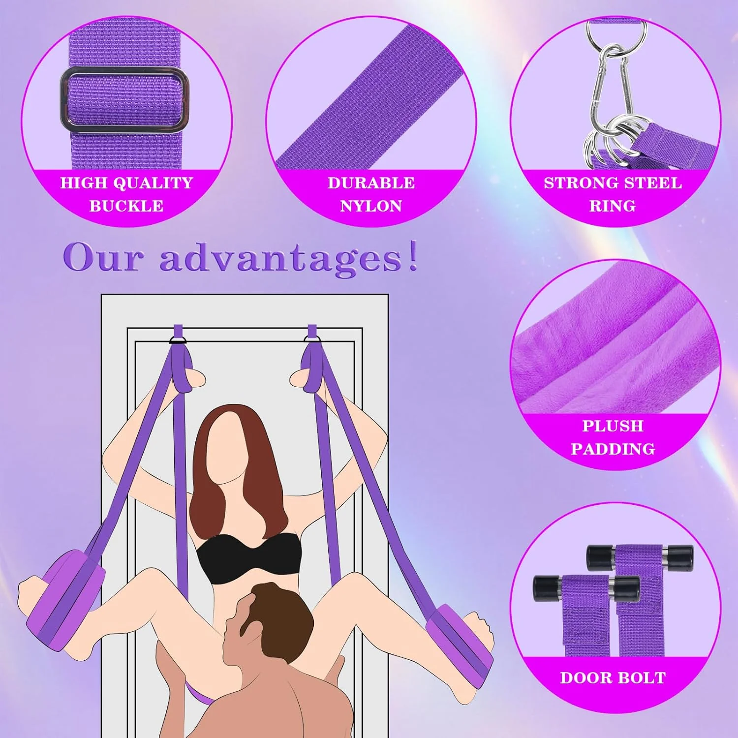 ComfortGrip Door Sex Swing with Cushions & Restraints - Image 6