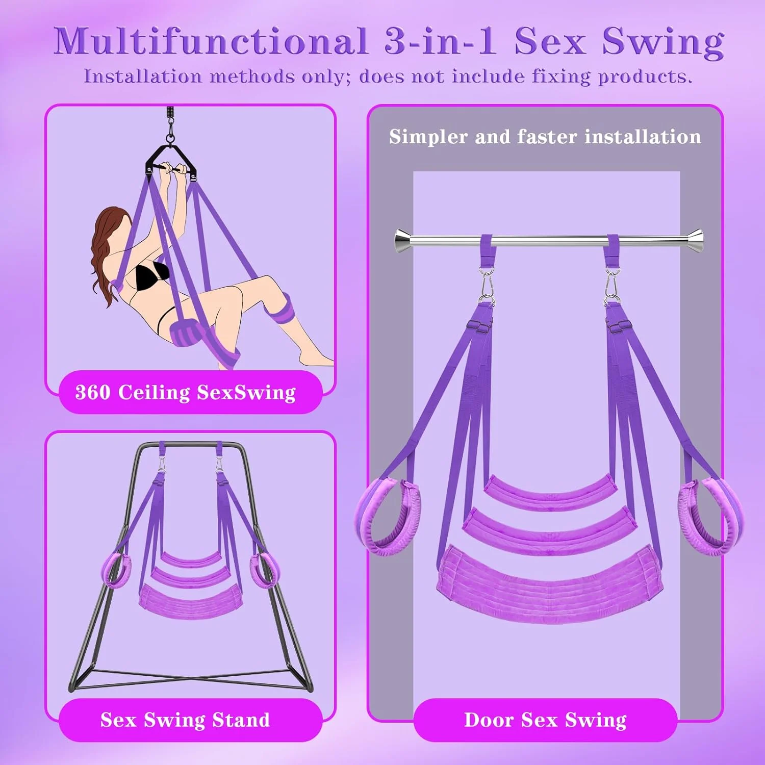 ComfortGrip Door Sex Swing with Cushions & Restraints - Image 7