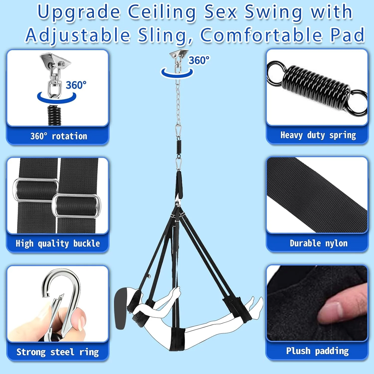 TitanOrbit 360° Ceiling Sex Swing 1000lb - Image 3