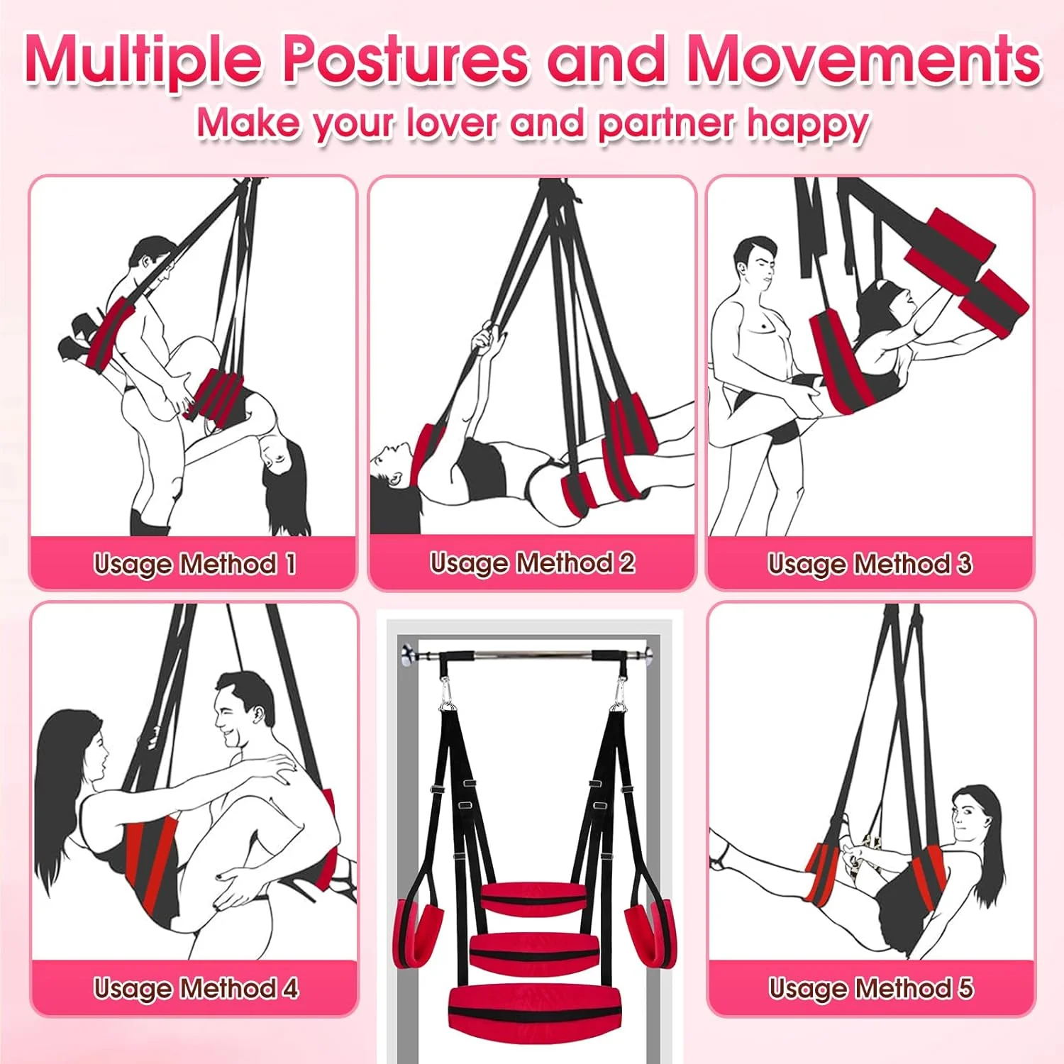 ScarletBond BDSM Sex Swing Adjustable - Image 4