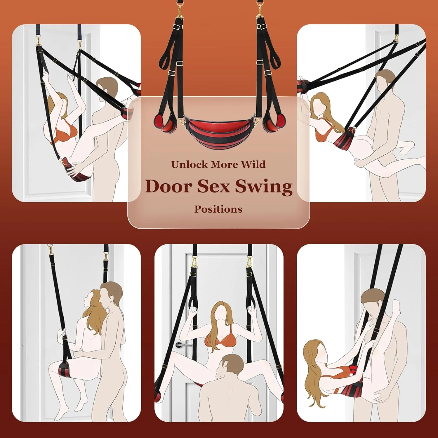 VelatriX 2-in-1 Door Sex Swing 500lb Adjustable - Image 2