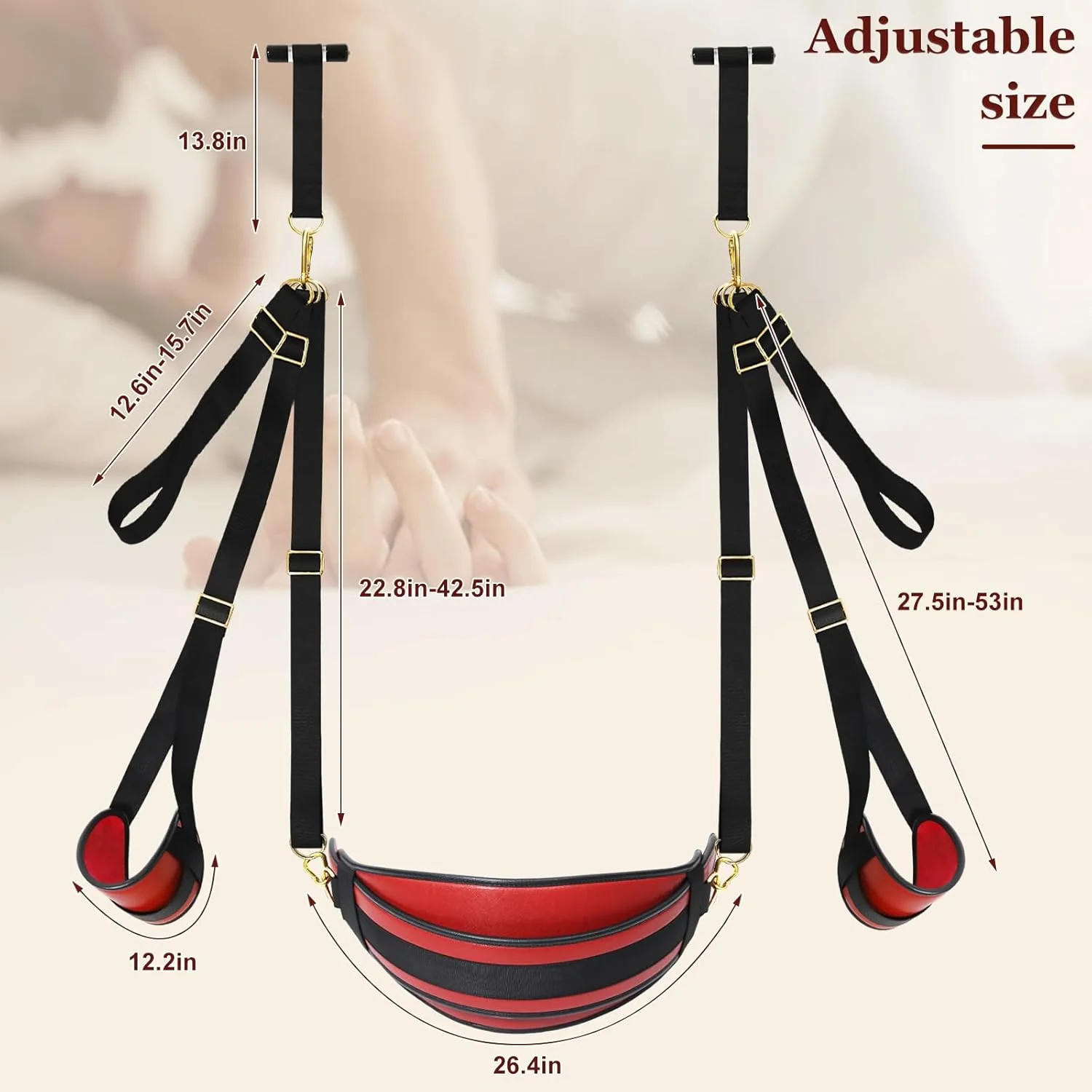 VelatriX 2-in-1 Door Sex Swing 500lb Adjustable - Image 6