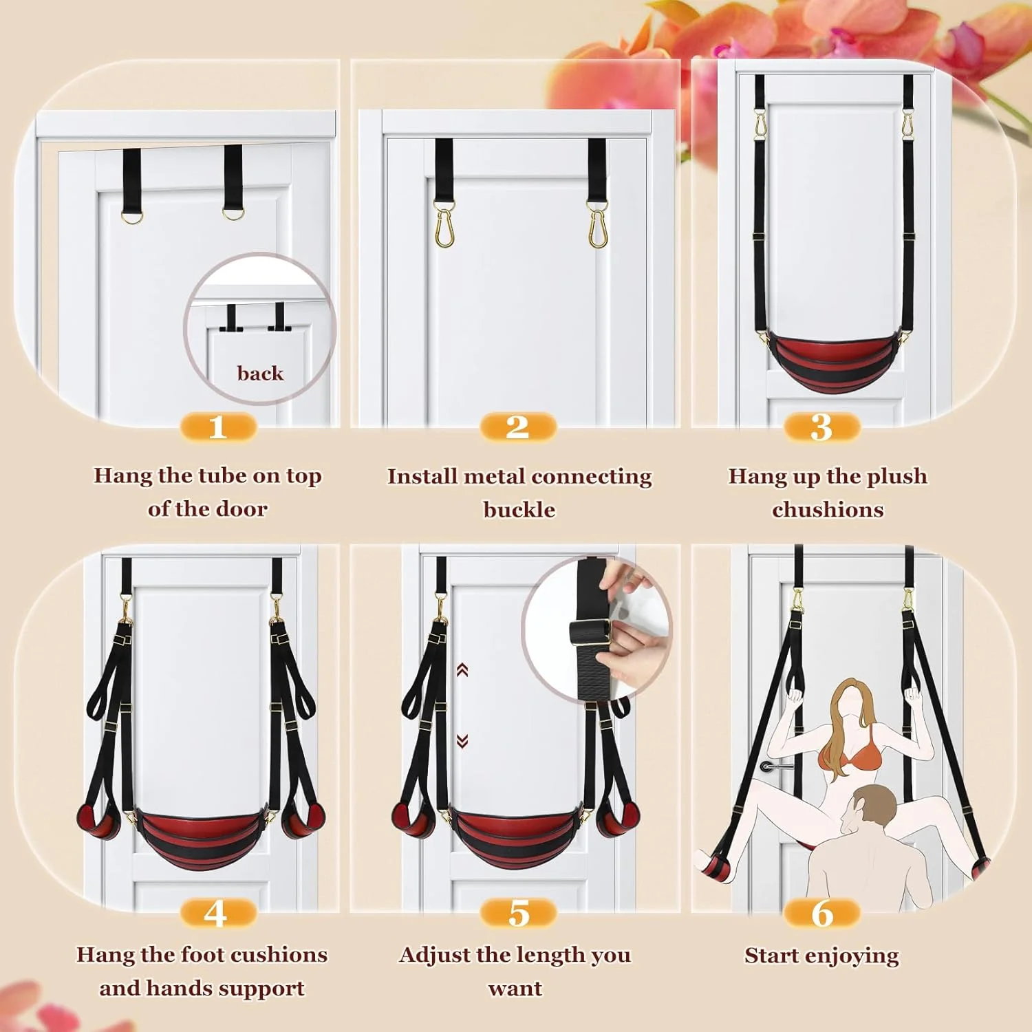 VelatriX 2-in-1 Door Sex Swing 500lb Adjustable - Image 9