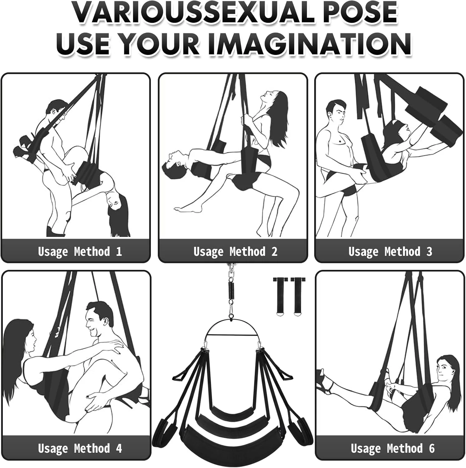 ShadowOrbit Black 360° Sex Swing Door & Ceiling - Image 8