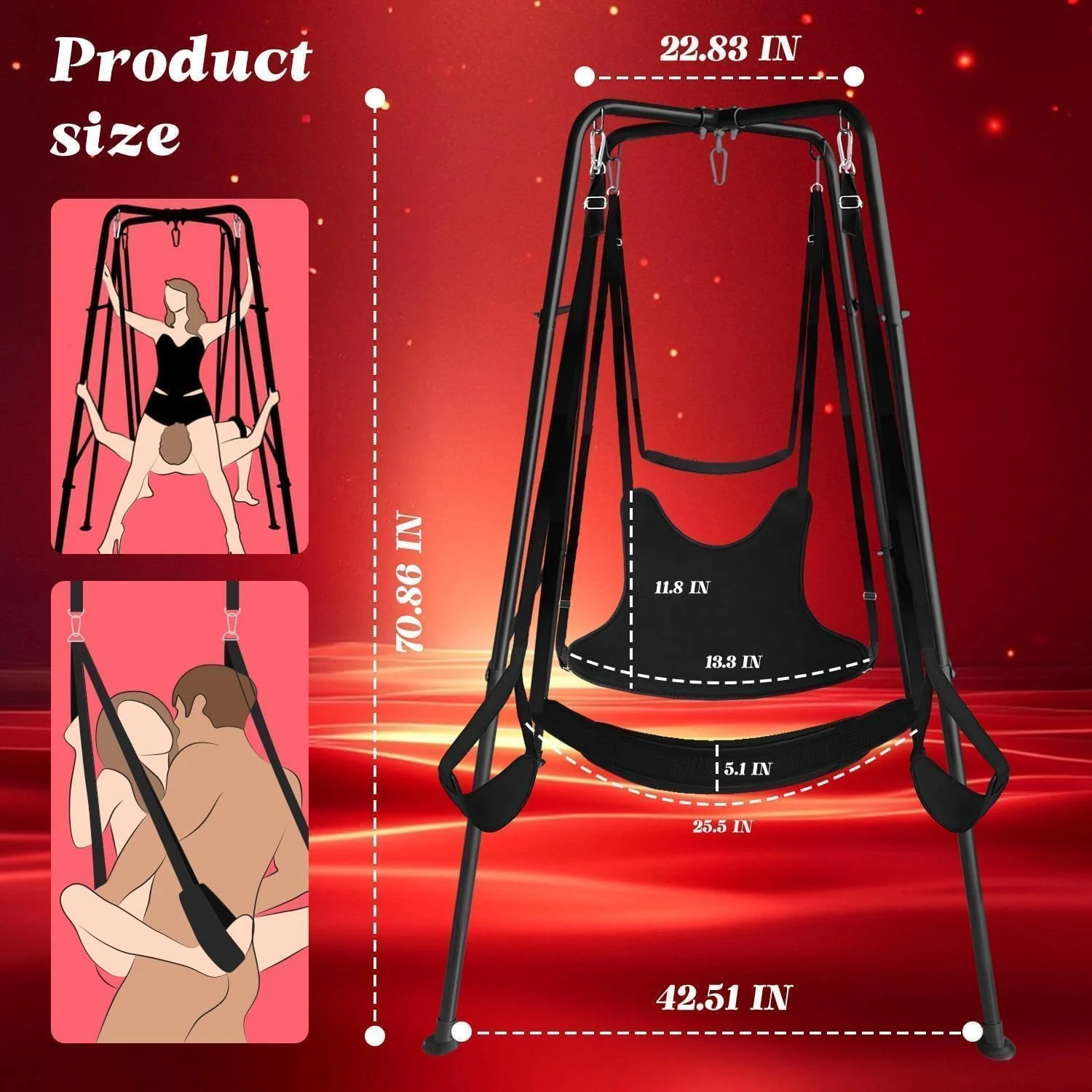 TitanFrame Freestanding Sex Swing Frame 800lb Adjustable - Image 4