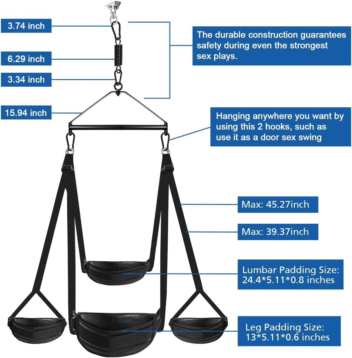 NexoraX 360° Heavy Duty Sex Swing Adjustable - Image 3