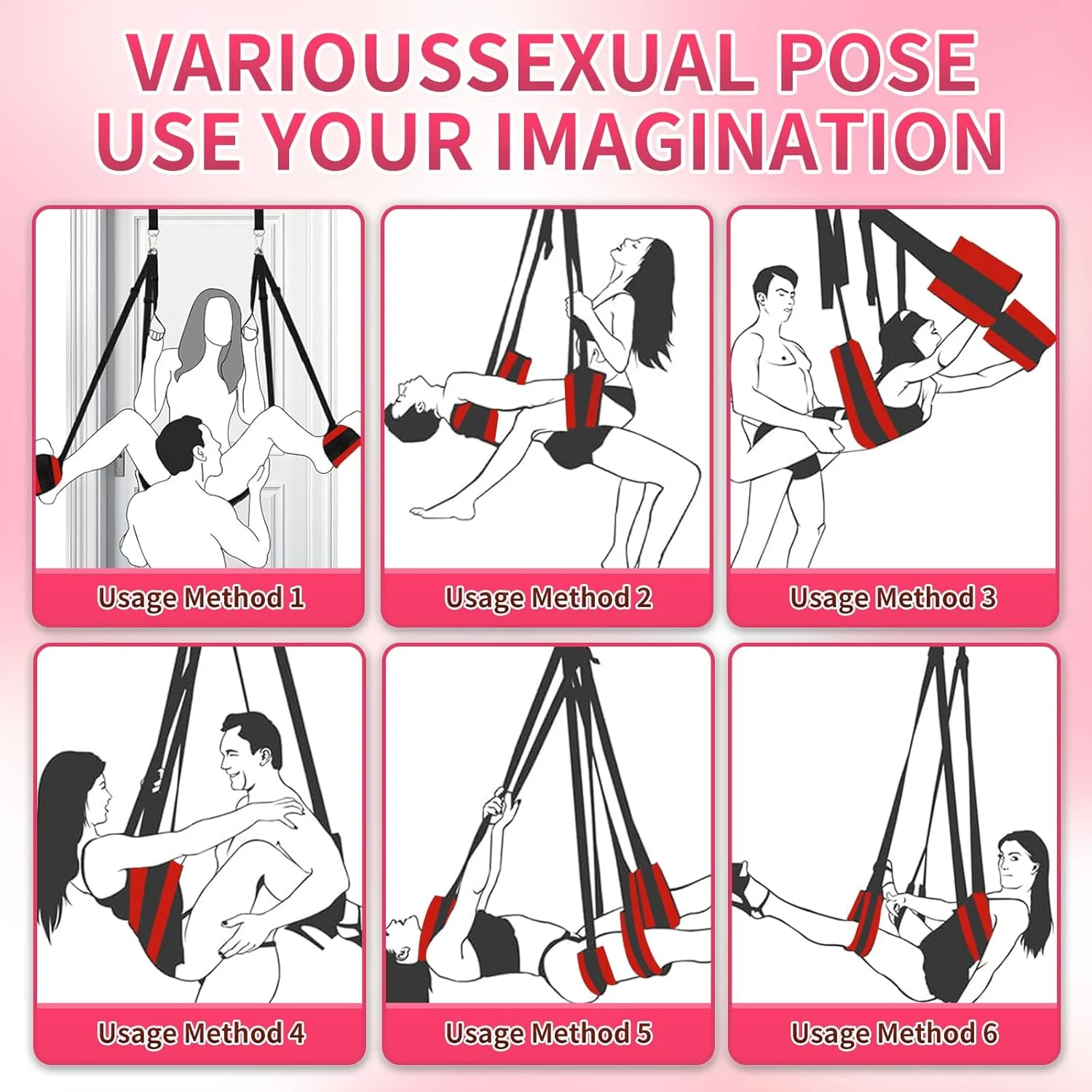LunarisX Door Sex Swing Adjustable 300lb Support Harness - Image 4