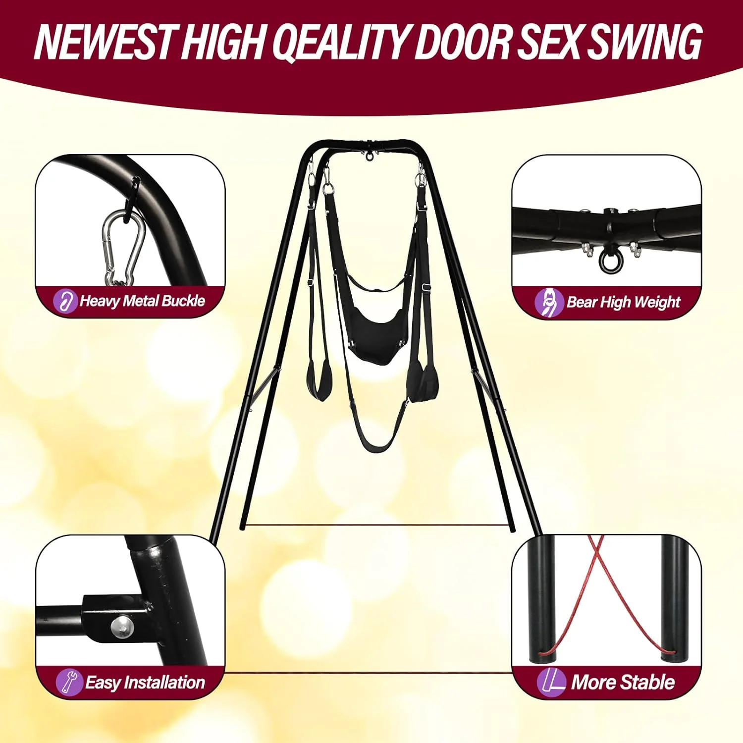 SteelFrame Freestanding Sex Swing Stand 400lb - Image 3