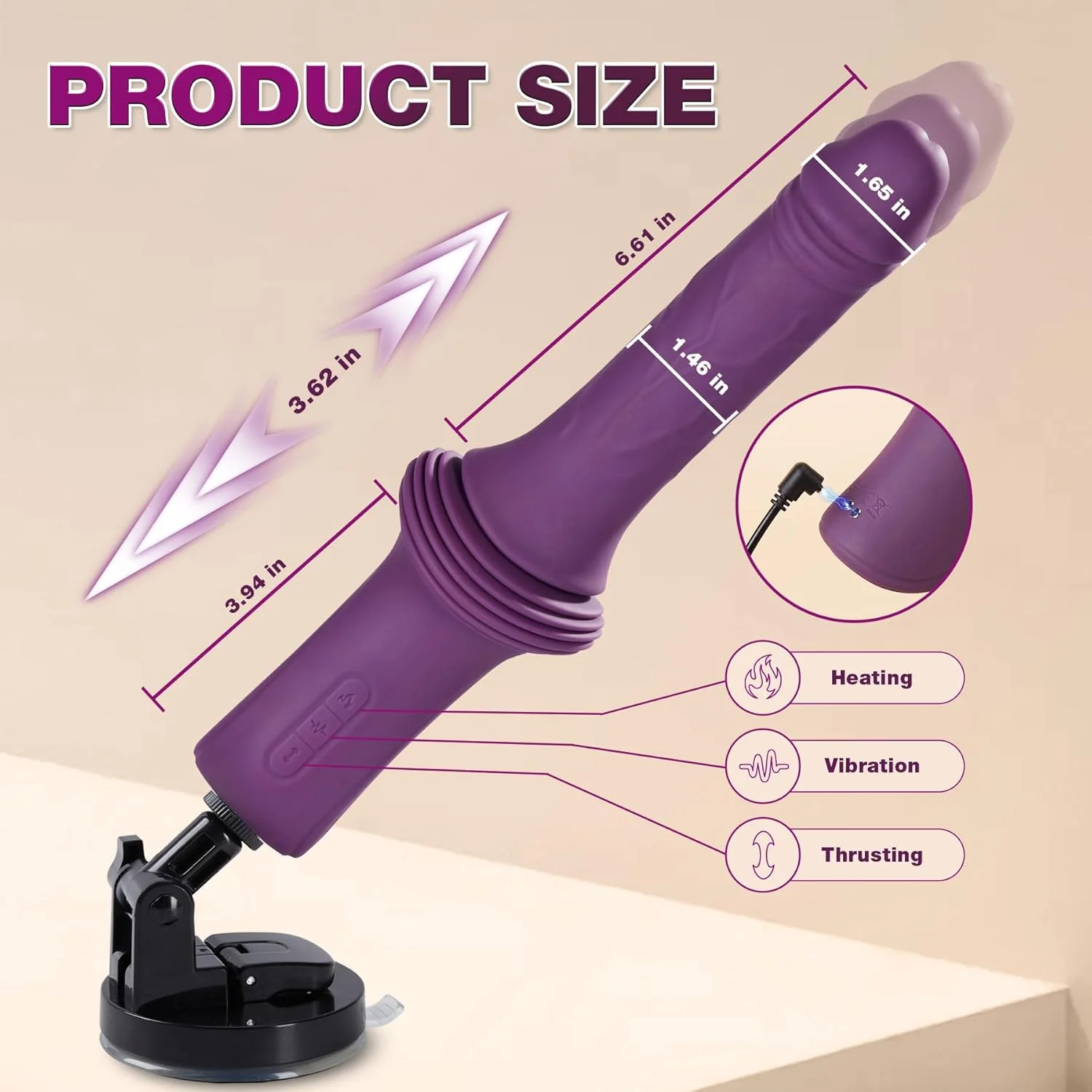 FlexExtend Heated Thrusting Dildo with Suction Base - Image 5