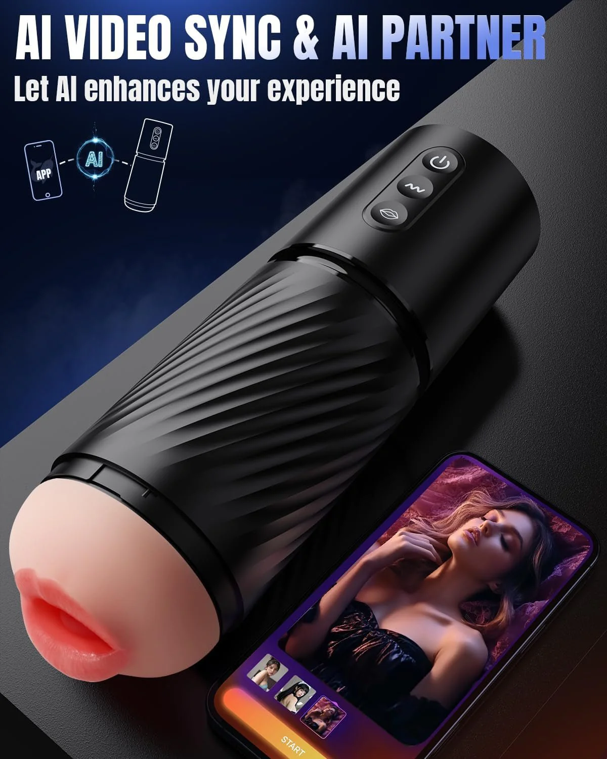 NeuroSync AI Sync Pocket Pussy 3 Sleeves Dual Motor Stroker - Image 6