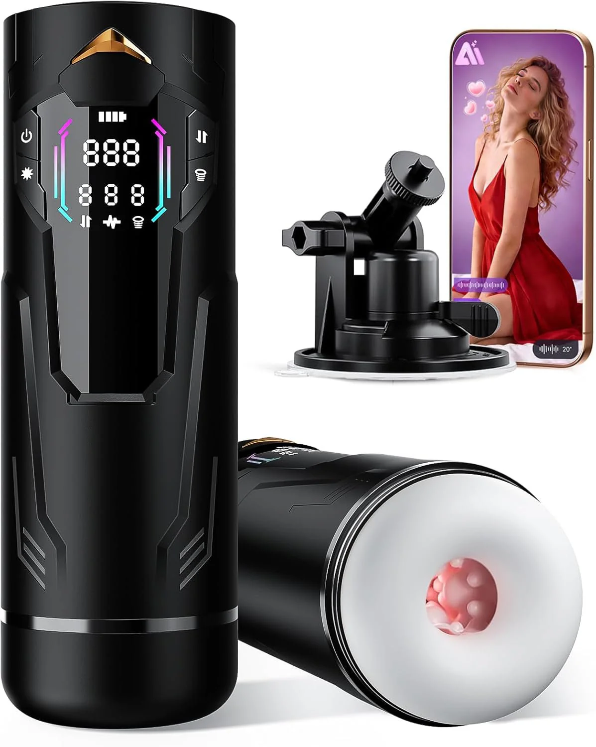 MaxionX AI Male Masturbator Thrust Suction LCD App