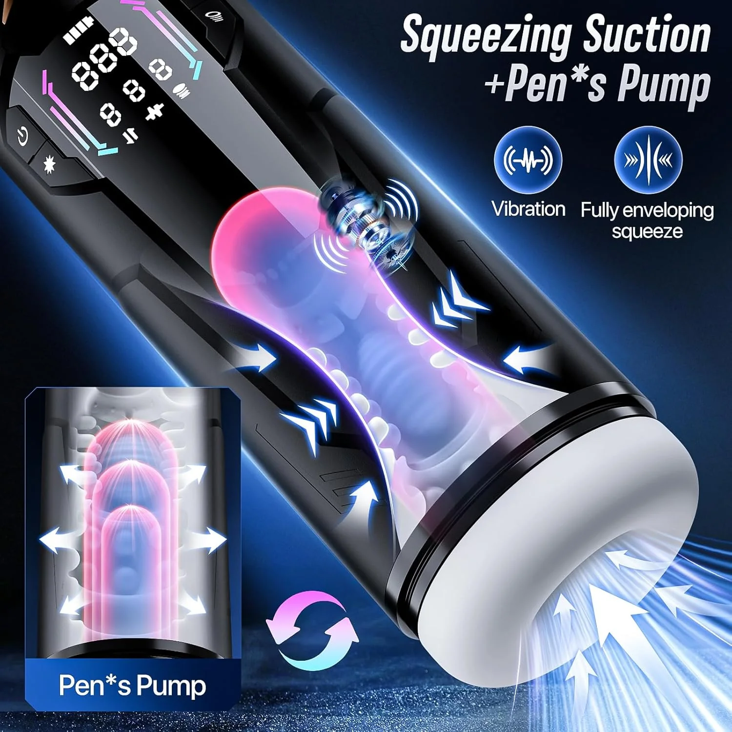MaxionX AI Male Masturbator Thrust Suction LCD App - Image 3