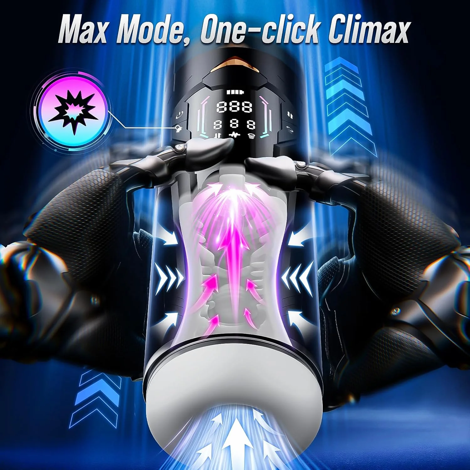 MaxionX AI Male Masturbator Thrust Suction LCD App - Image 5