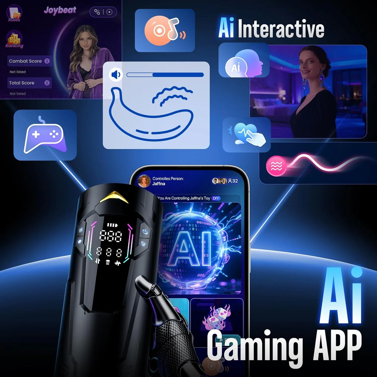 MaxionX AI Male Masturbator Thrust Suction LCD App - Image 9