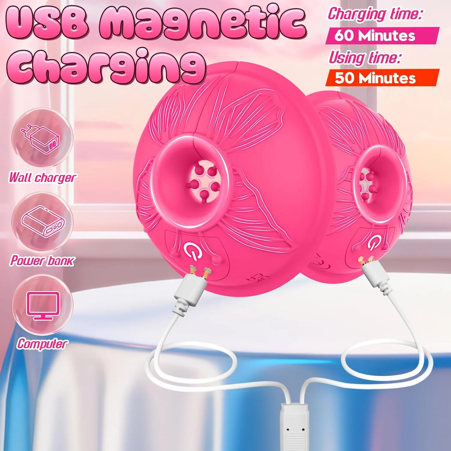 OrbitSyncX App-Control Nipple Ring Vibrators 9 Modes - Image 7