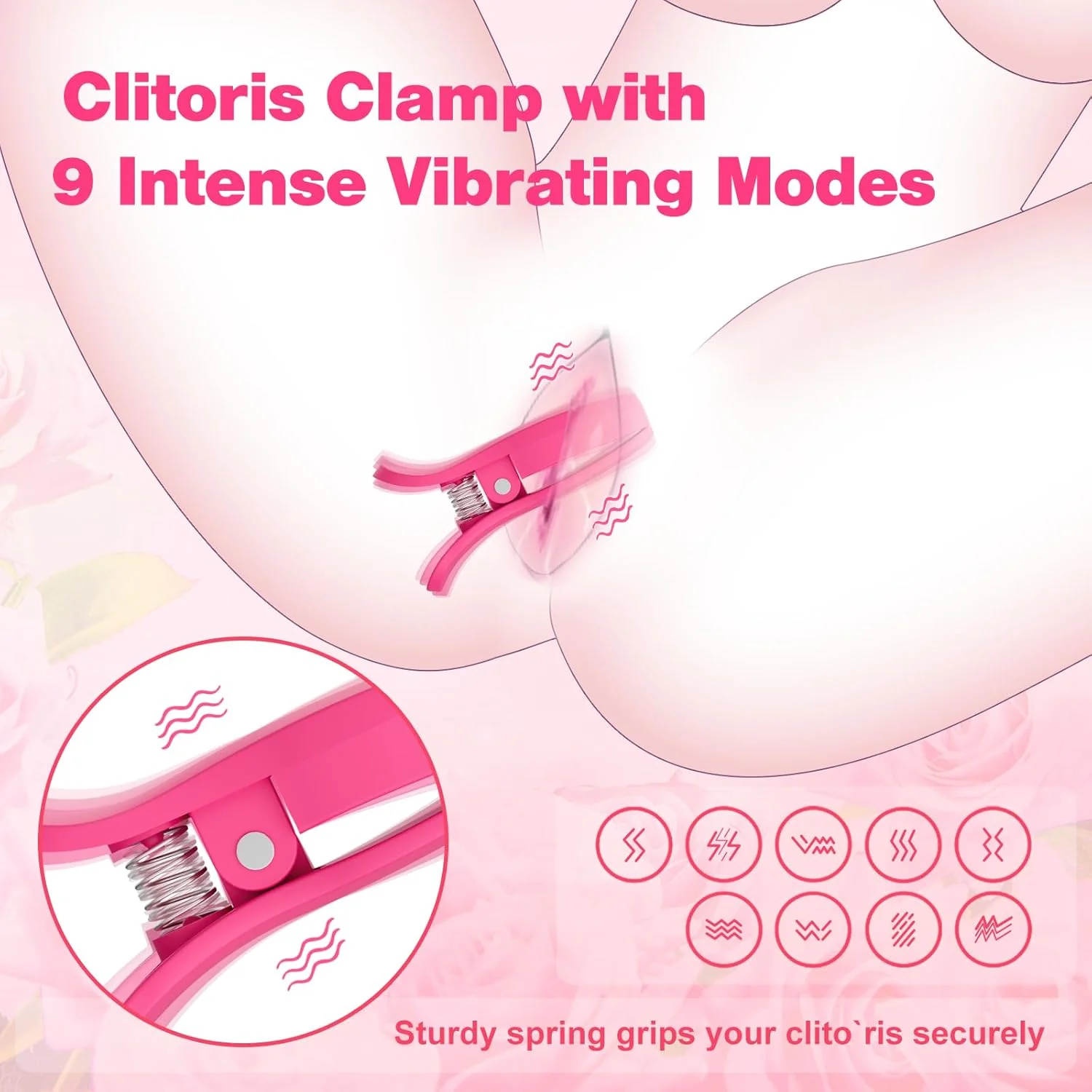 DualClamp Vibrating Nipple & Clitoral Clamps 9 Modes - Image 3