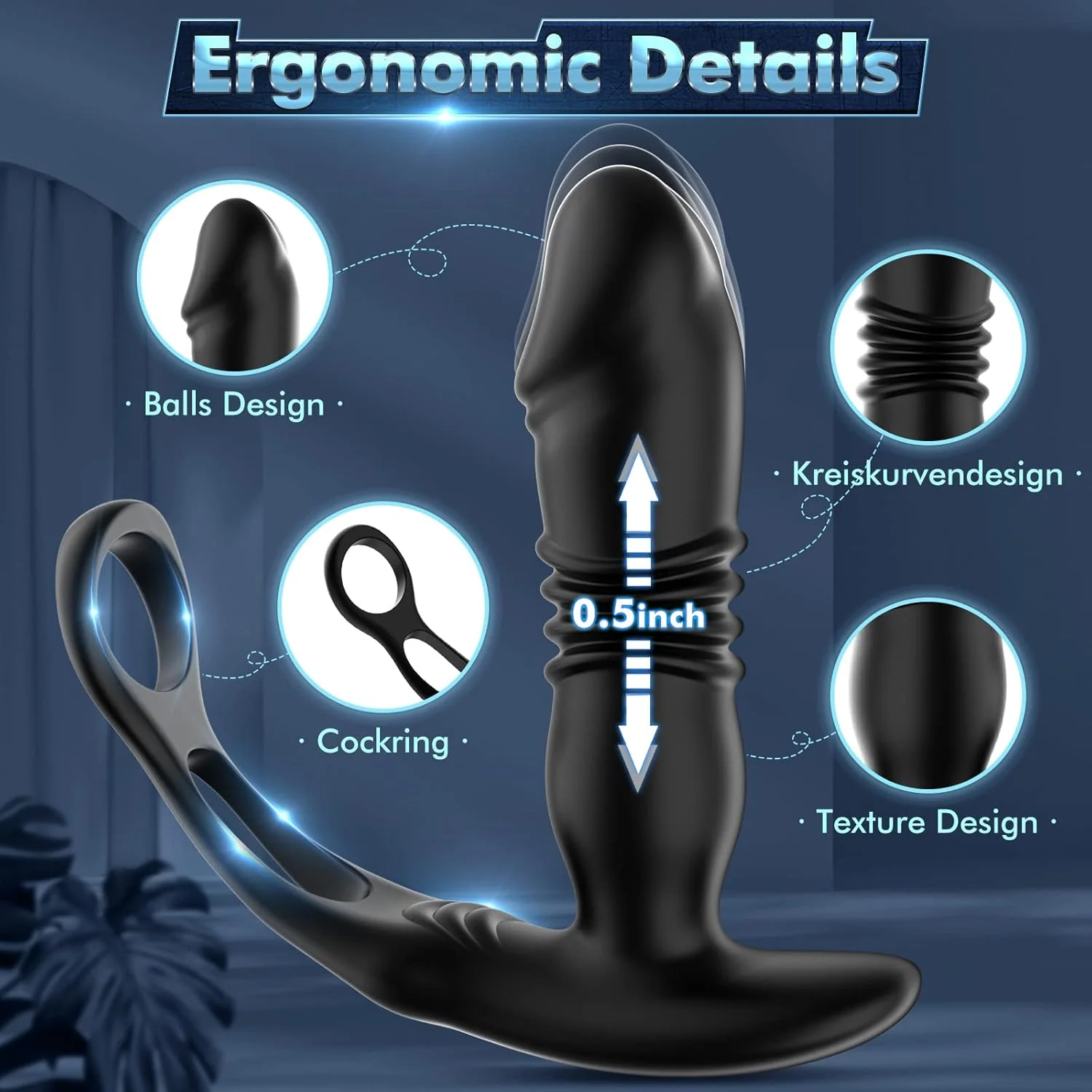 EnduroThrust App Control Thrusting Prostate Massager Cock Ring - Image 5
