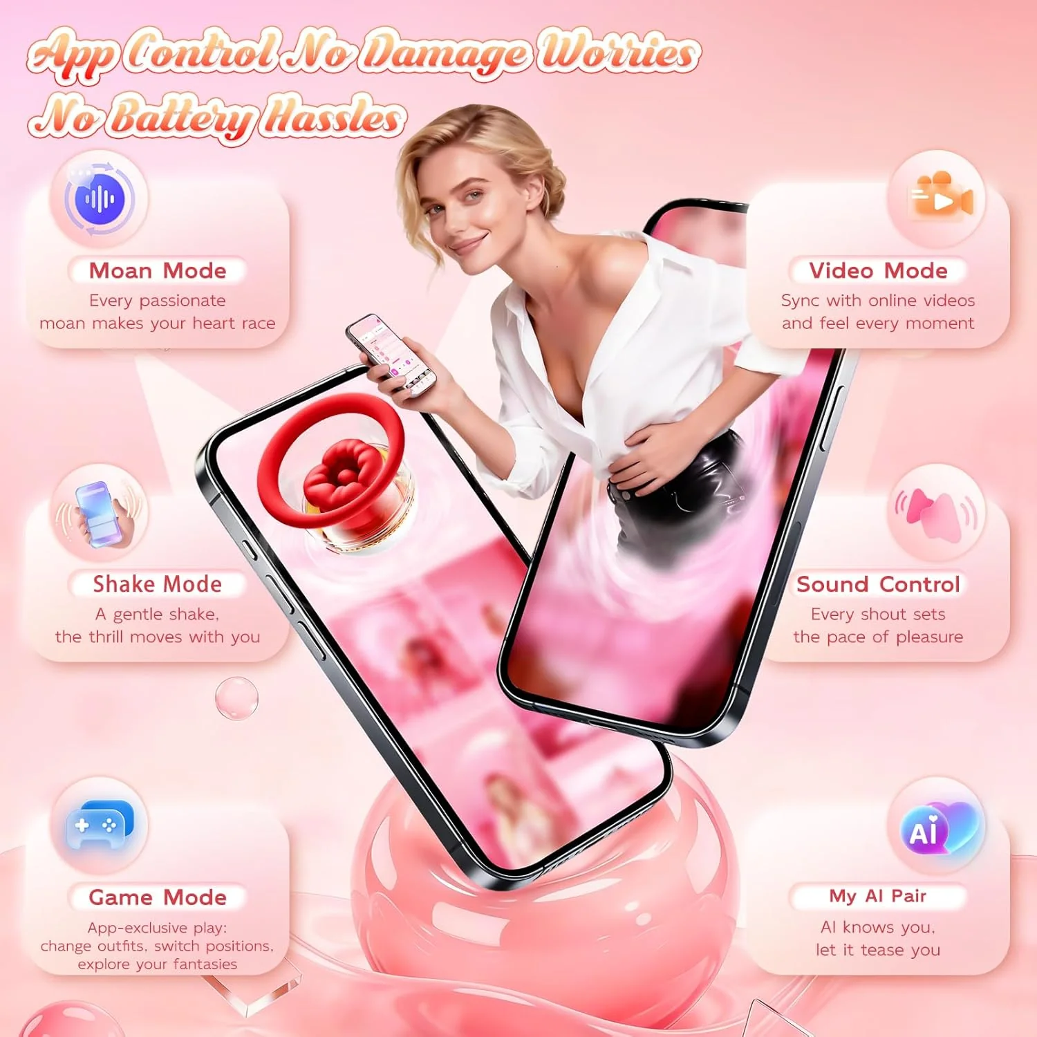 FloriqueX AI Rose Vibrator 9 Vibration 3 Suction Modes - Image 5