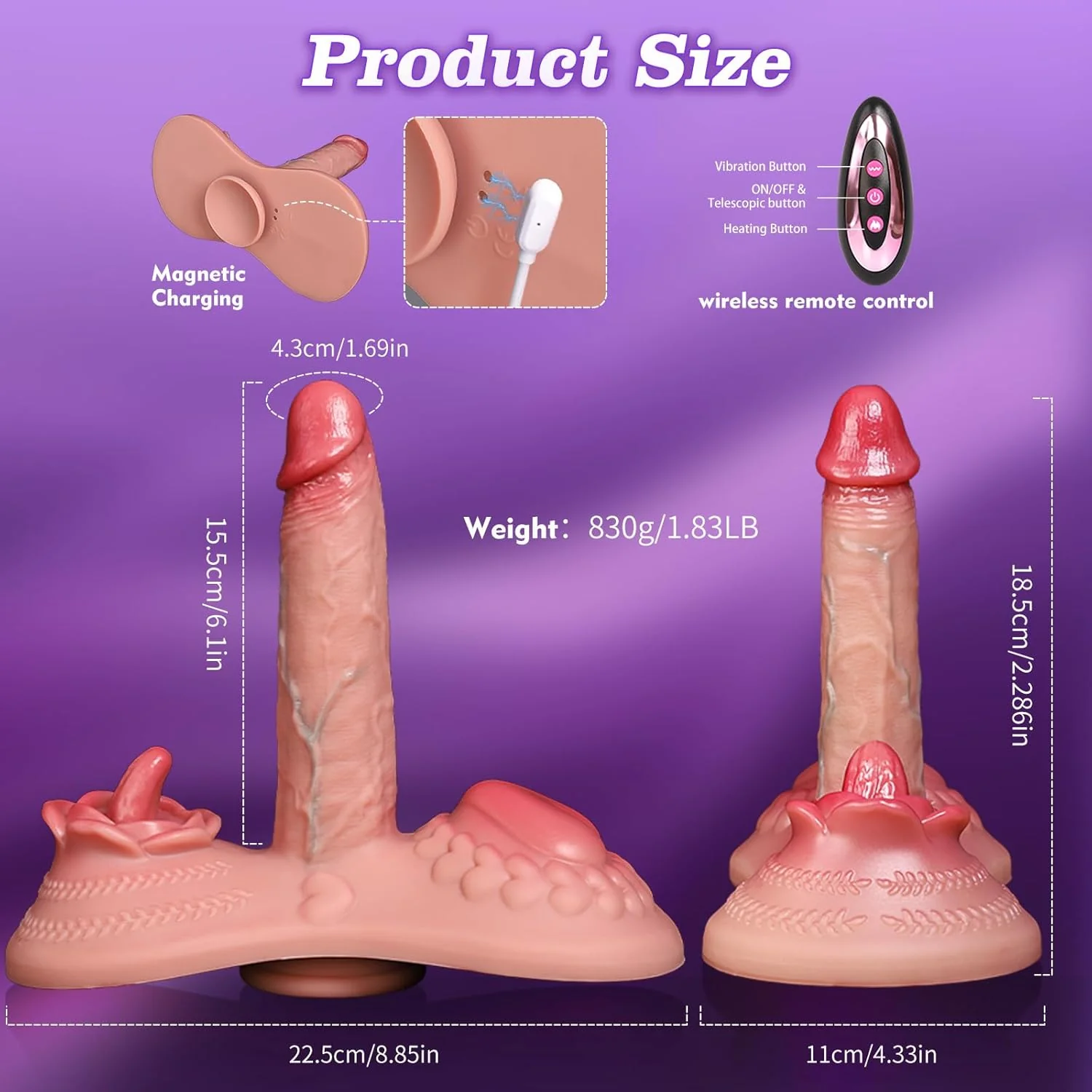 InfernoRide Ride-On Thrusting Heating Dildo with Remote - Image 6