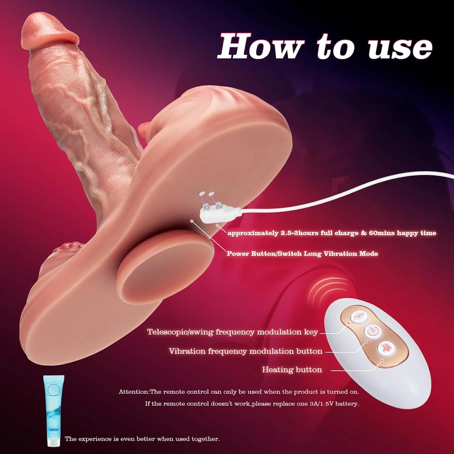 RideForce 3-in-1 Thrusting Riding Vibrator with Remote - Image 6