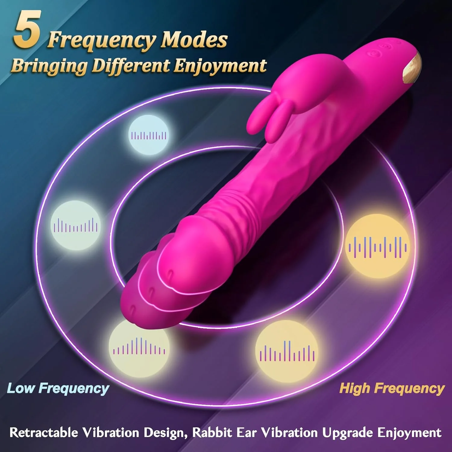 BlushCore Thrusting Rabbit Vibrator 5 Thrust 10 Modes Waterproof - Image 3