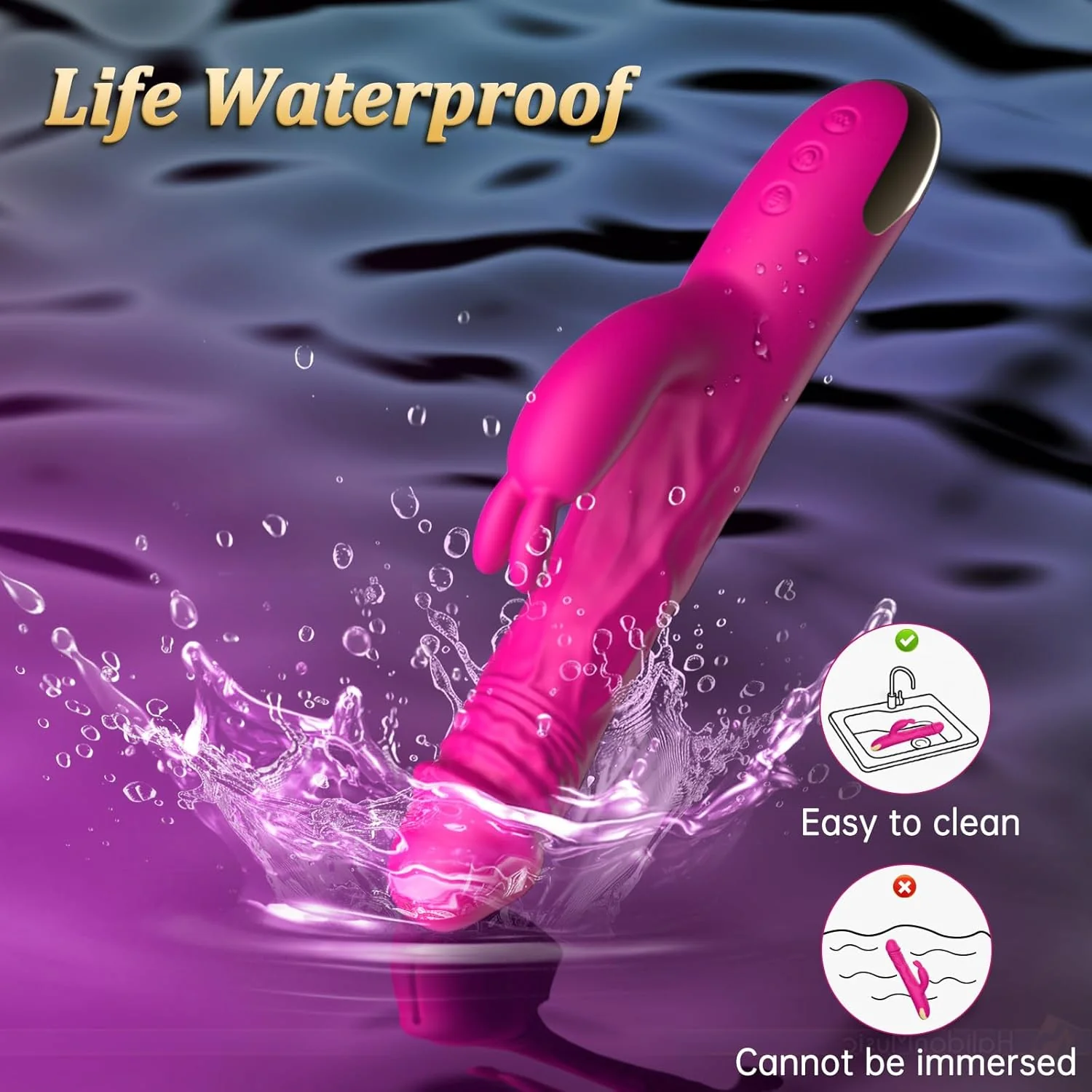 BlushCore Thrusting Rabbit Vibrator 5 Thrust 10 Modes Waterproof - Image 6
