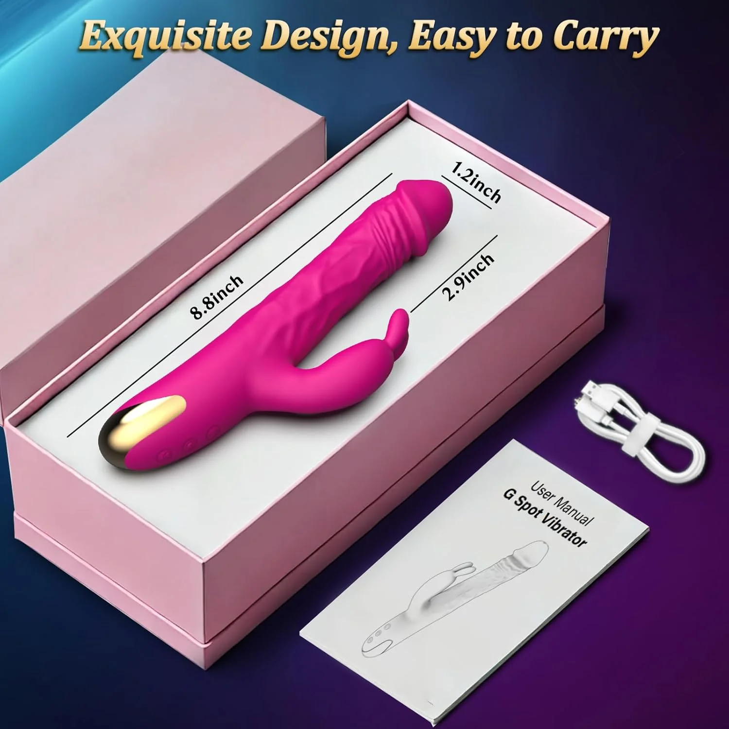 BlushCore Thrusting Rabbit Vibrator 5 Thrust 10 Modes Waterproof - Image 7