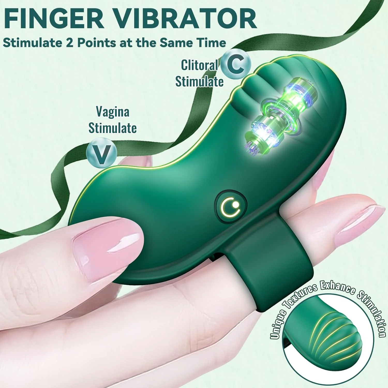 VelouraX Finger Vibrator 10 Modes Waterproof Mini - Image 2
