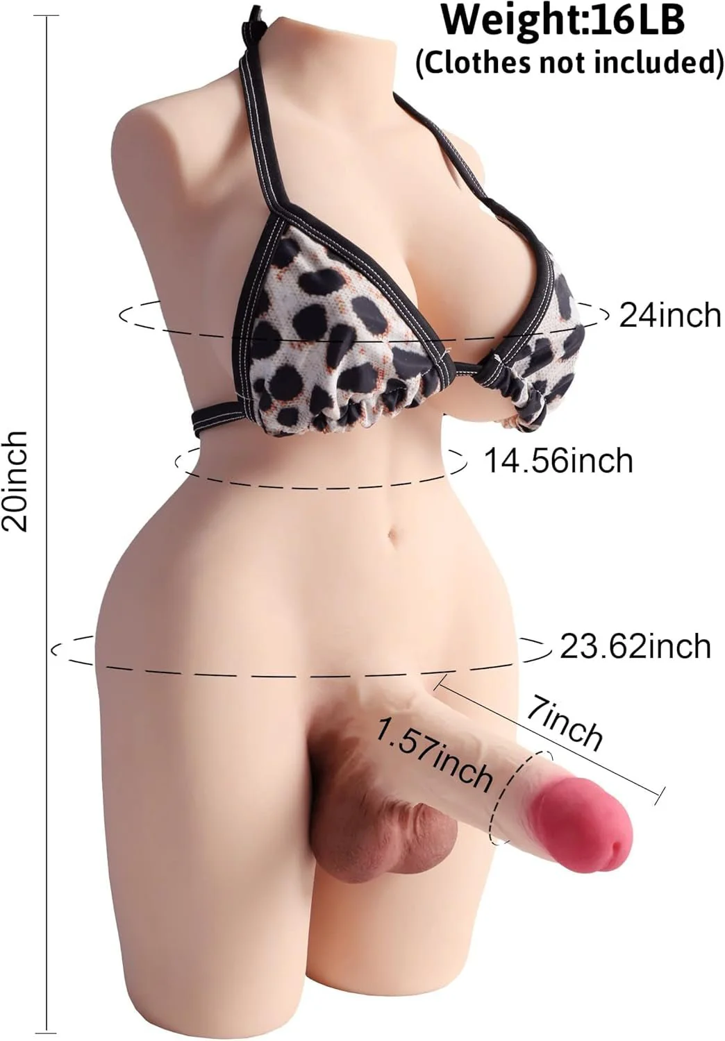 NovaCurve 3-in-1 Transgender Sex Doll Torso Huge Dildo - Image 2
