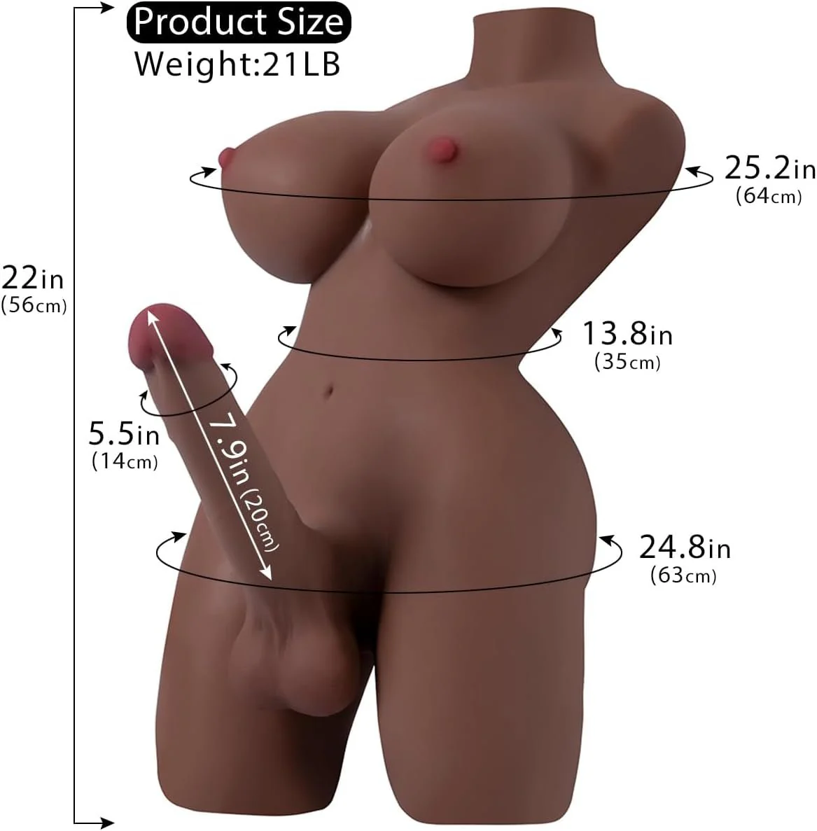 ElysionX Trans Sex Doll Torso 3-in-1 Realistic TPE - Image 2