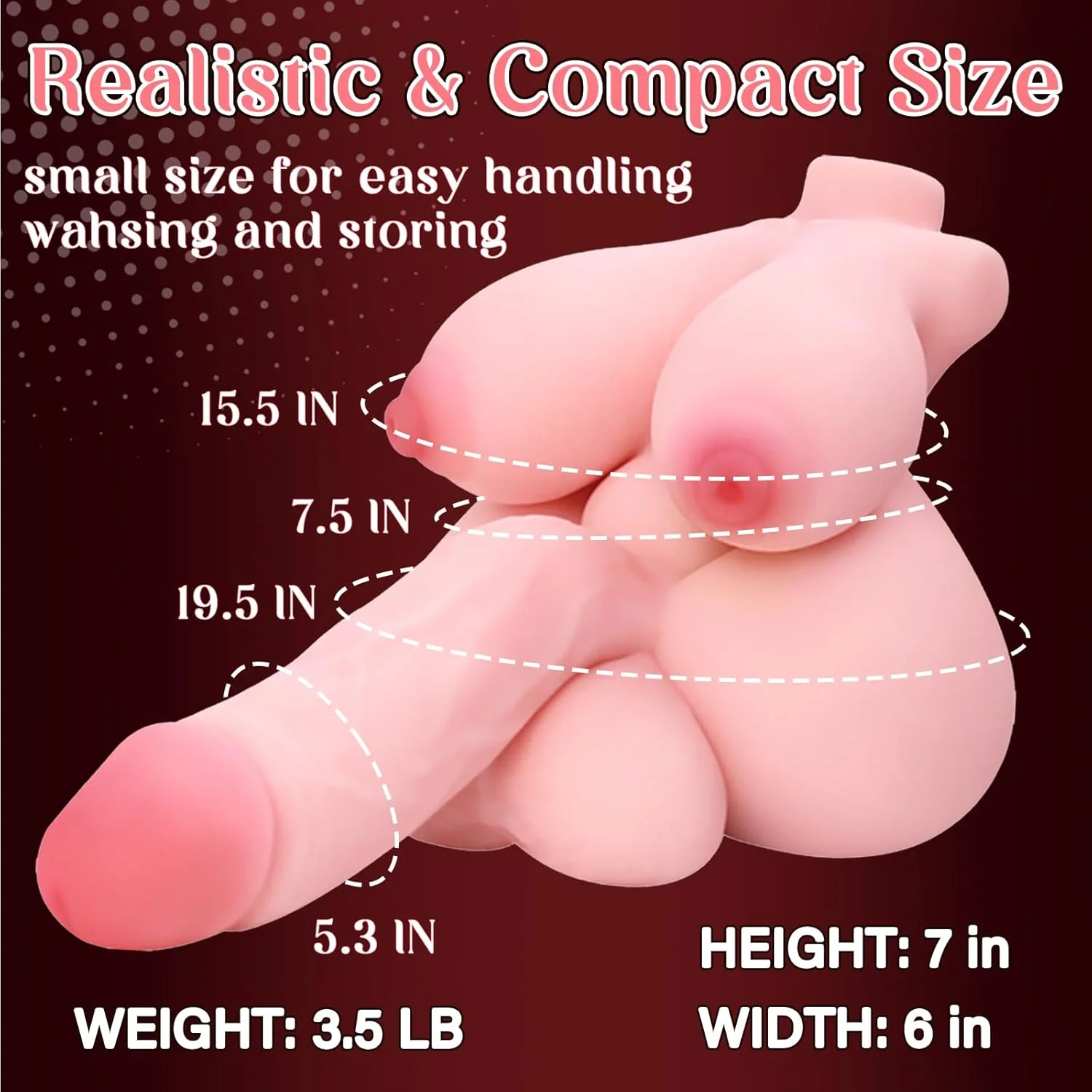 MicroNex Mini Transgender Sex Doll 3.5lb TPE Pocket - Image 5