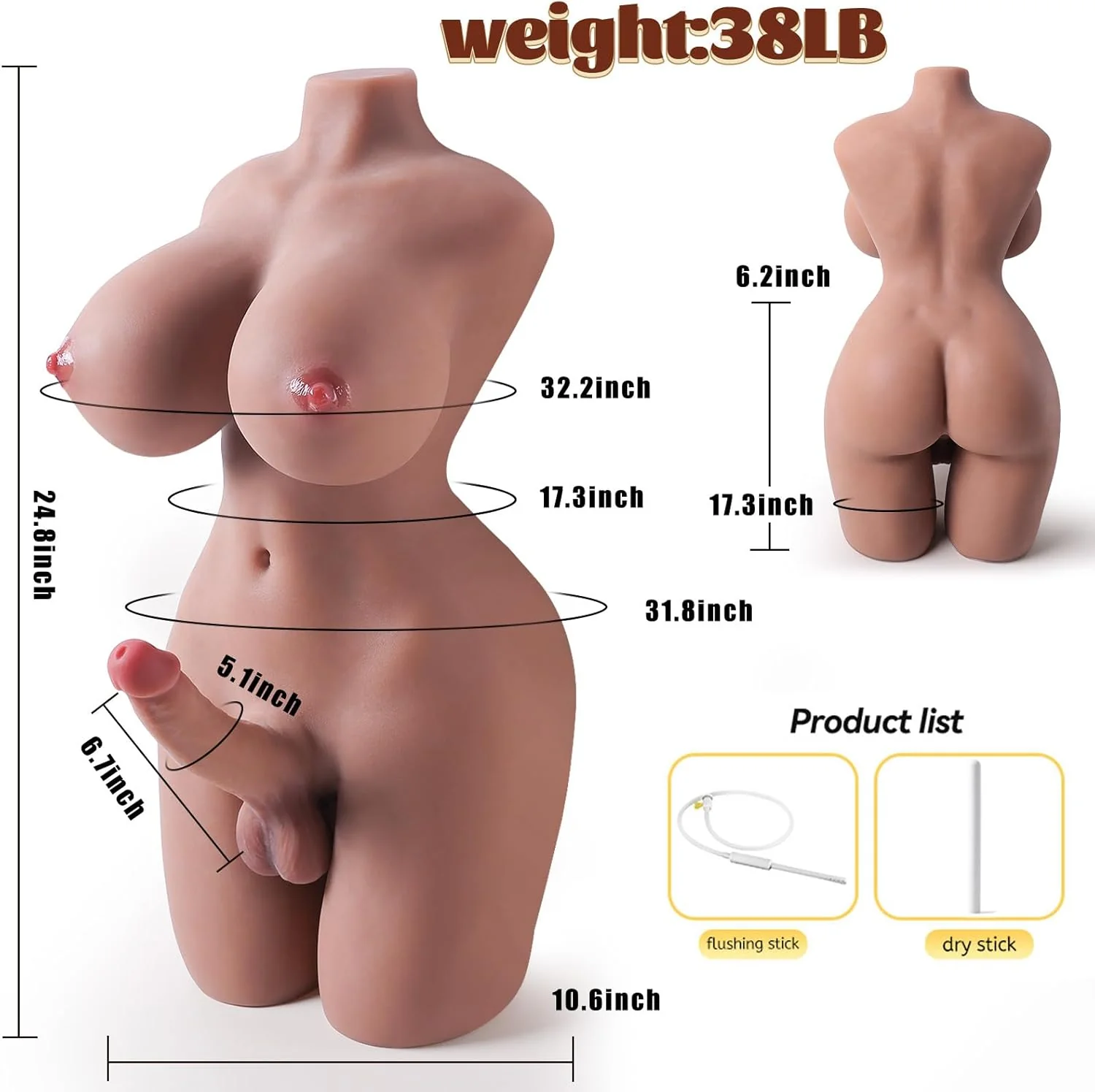 ZypherionX 38lb Transgender Sex Doll Torso w/ Dildo - Image 6