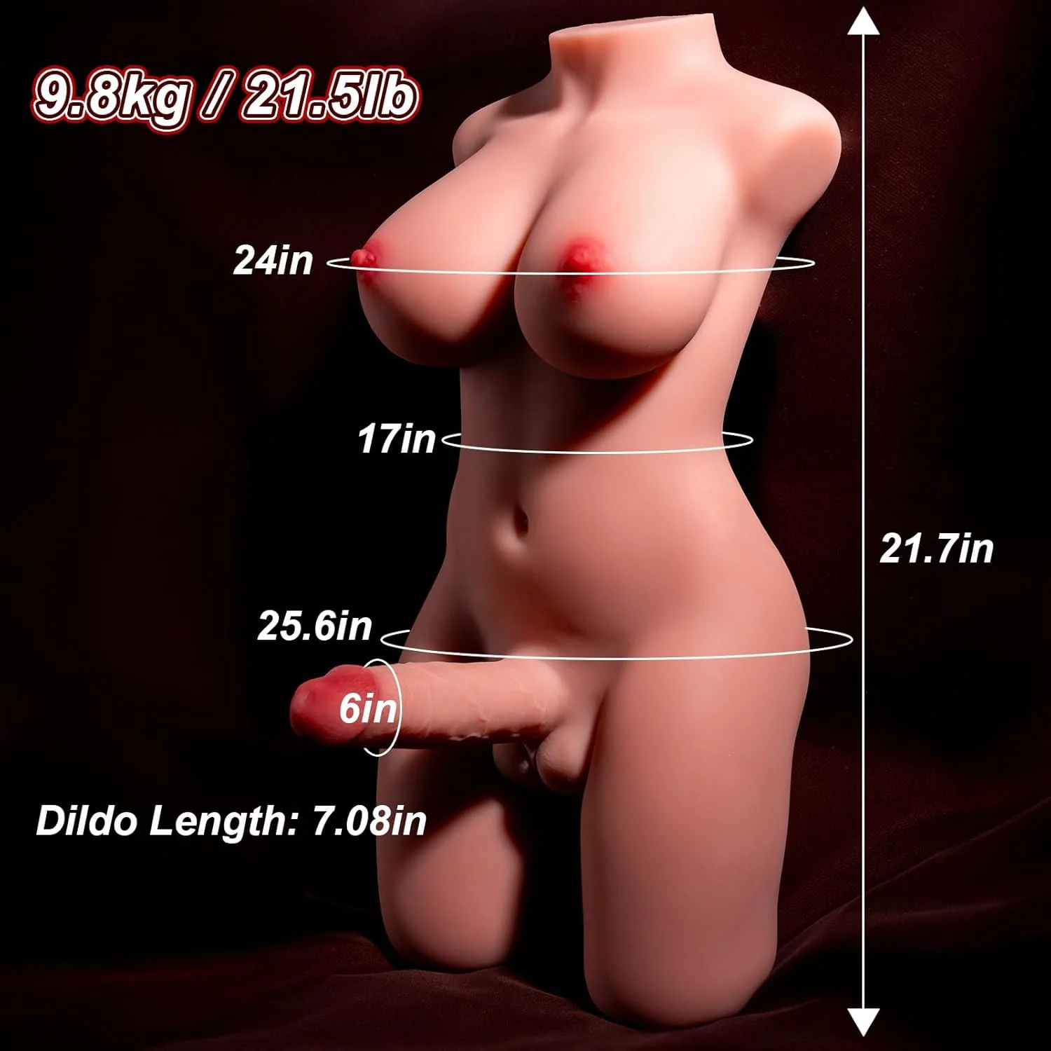 ThryveXI Thrusting Transgender Sex Doll Torso 7.1in Dildo 21.5lb - Image 3