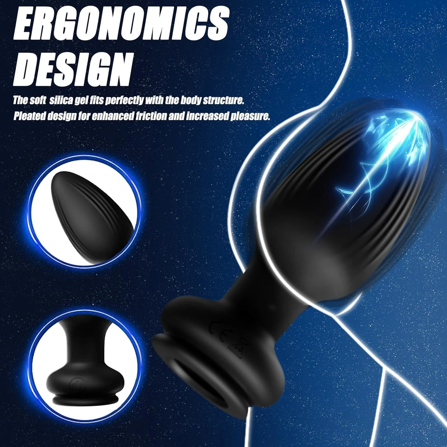NightPulse Black Fox Tail Remote Vibrating Anal Plug - Image 4